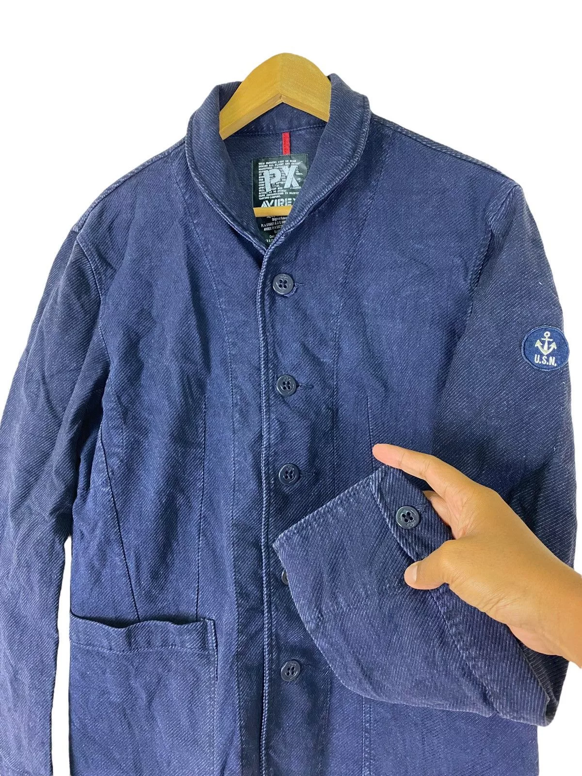 Avirex Light Jackets USN Avirex Corduroy Light Jacket Blue