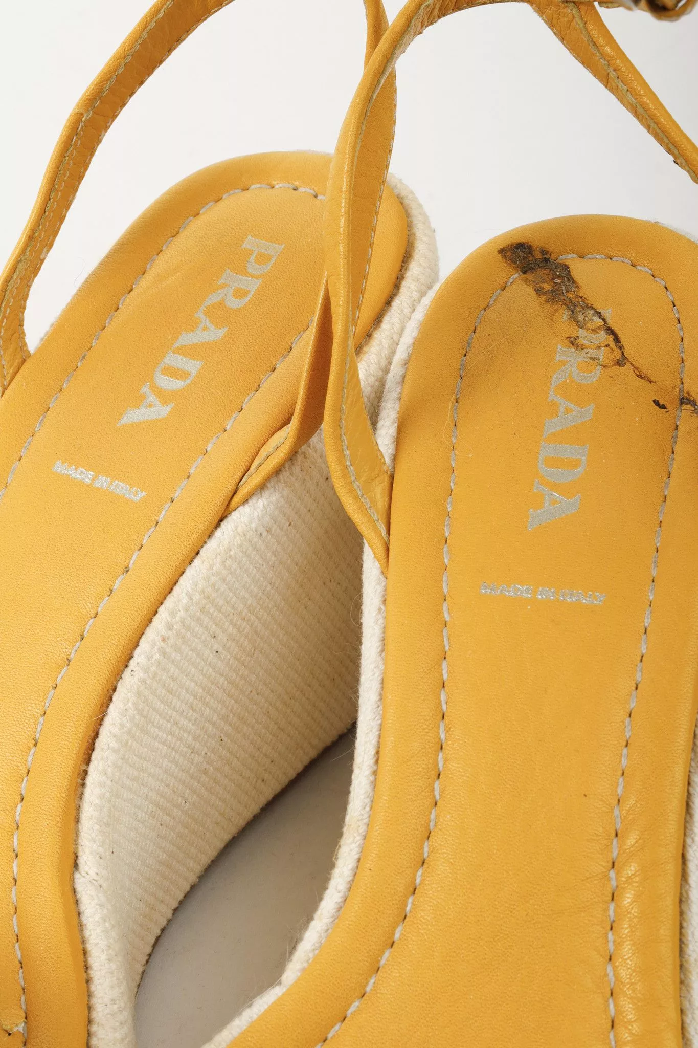 Prada Sandals Prada Yellow Platform Beach Theme Espadrille Sandals