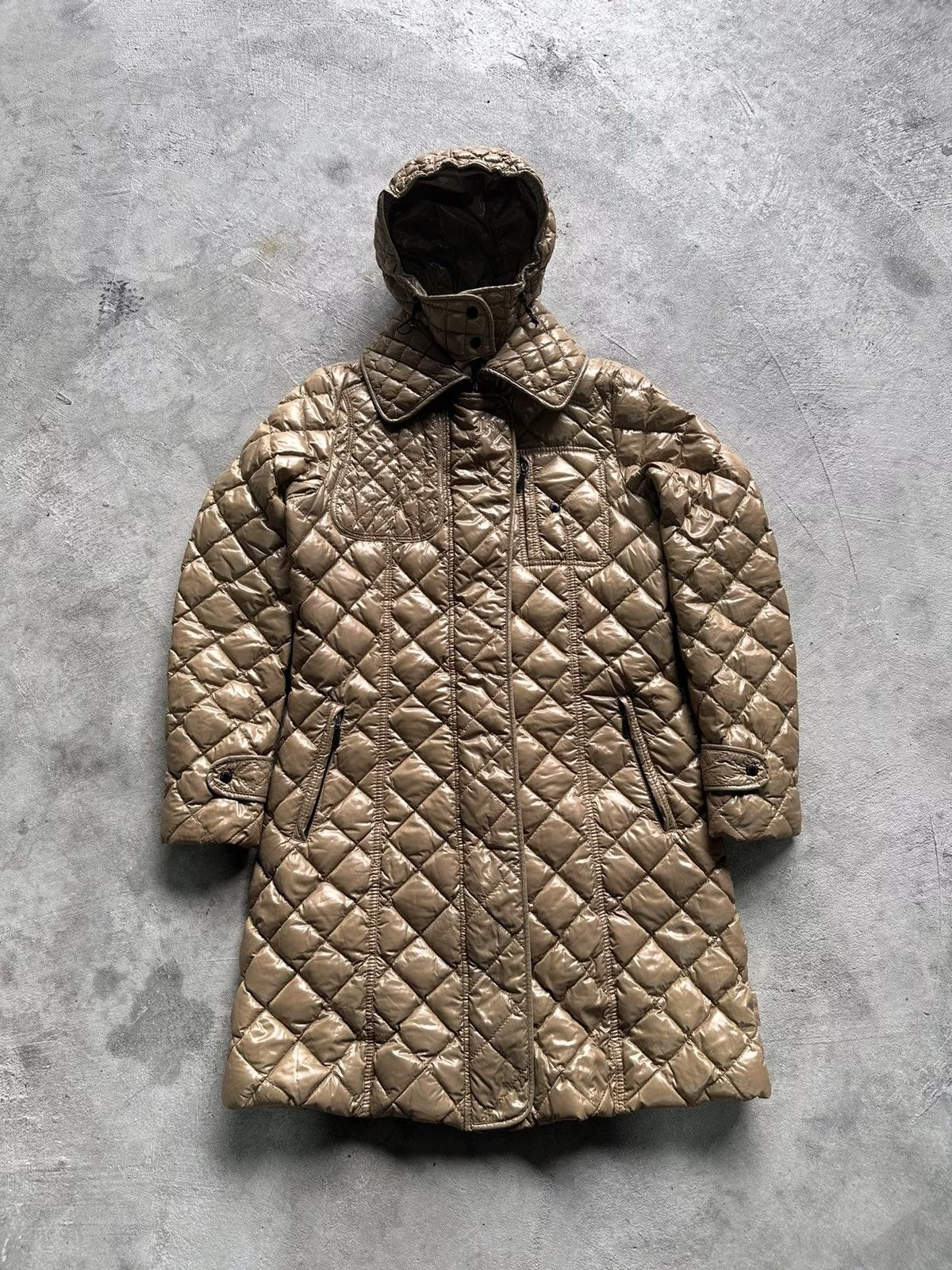 Moncler Down Jackets Moncler Long Down Jacket Beige