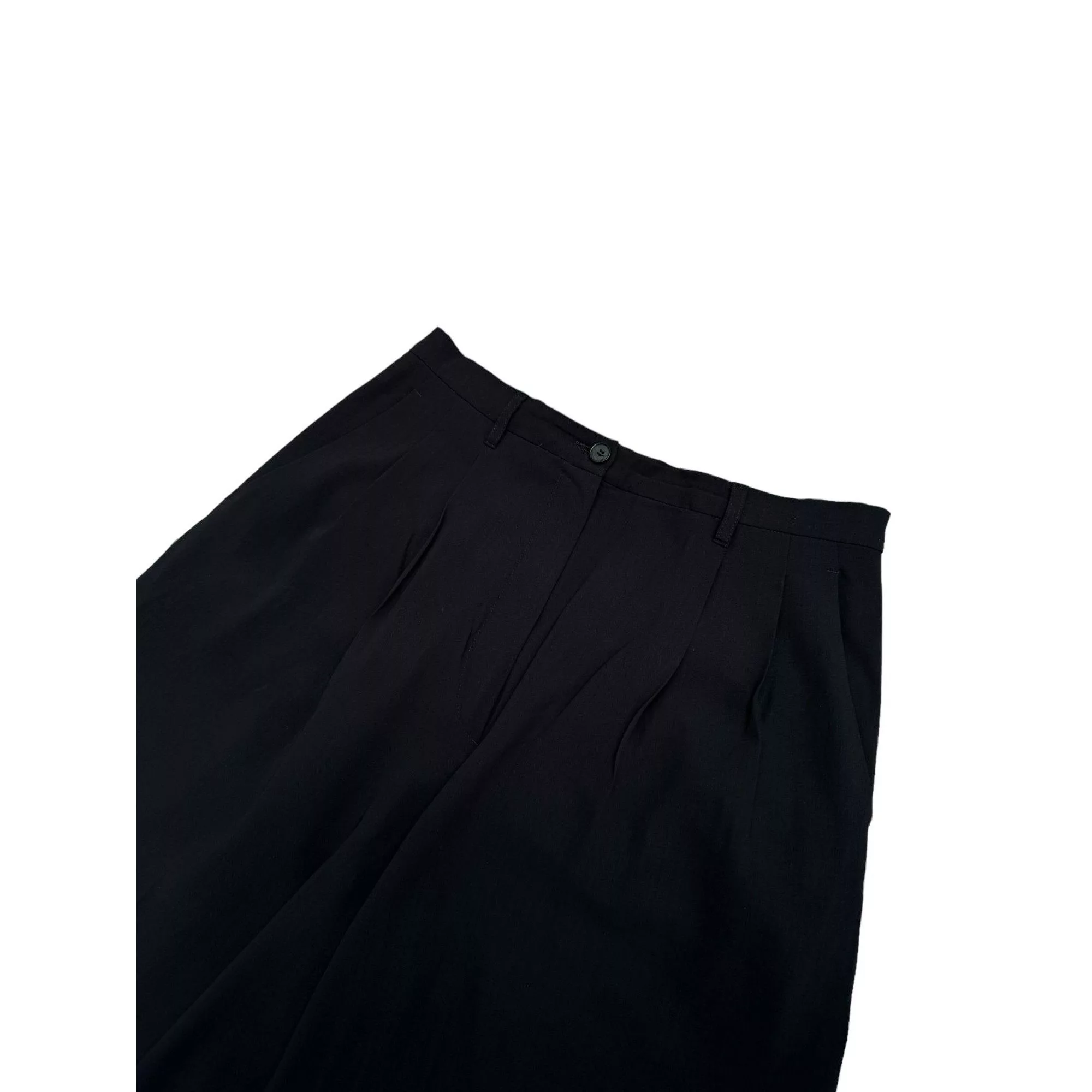 Jil Sander Pants Jil Sander Wool Wide High Waist Pants Black