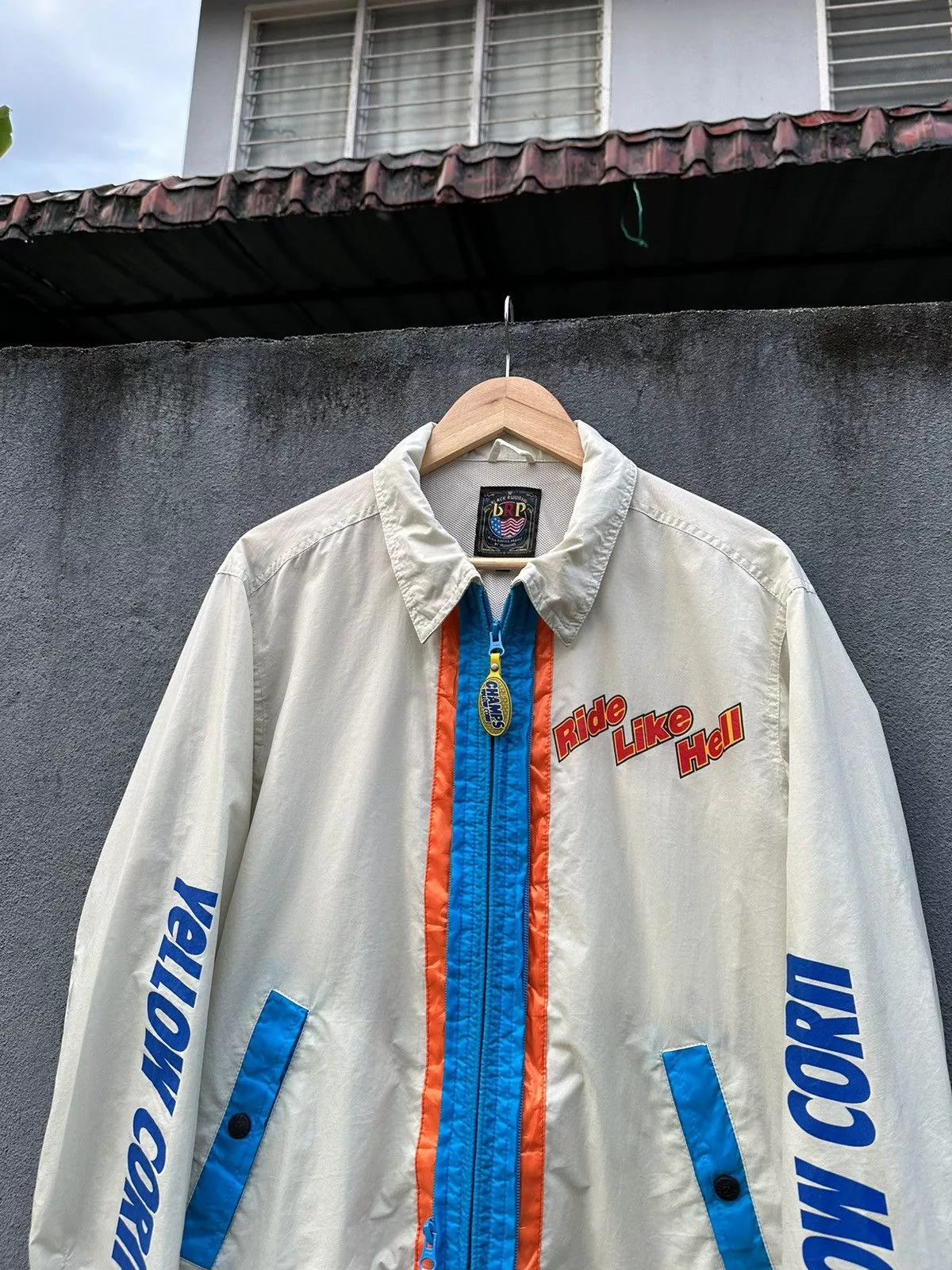 YELLOW CORN Light Jackets 👹Yellow Corn RIDE LIKE HELL Detroit Style Jacket White