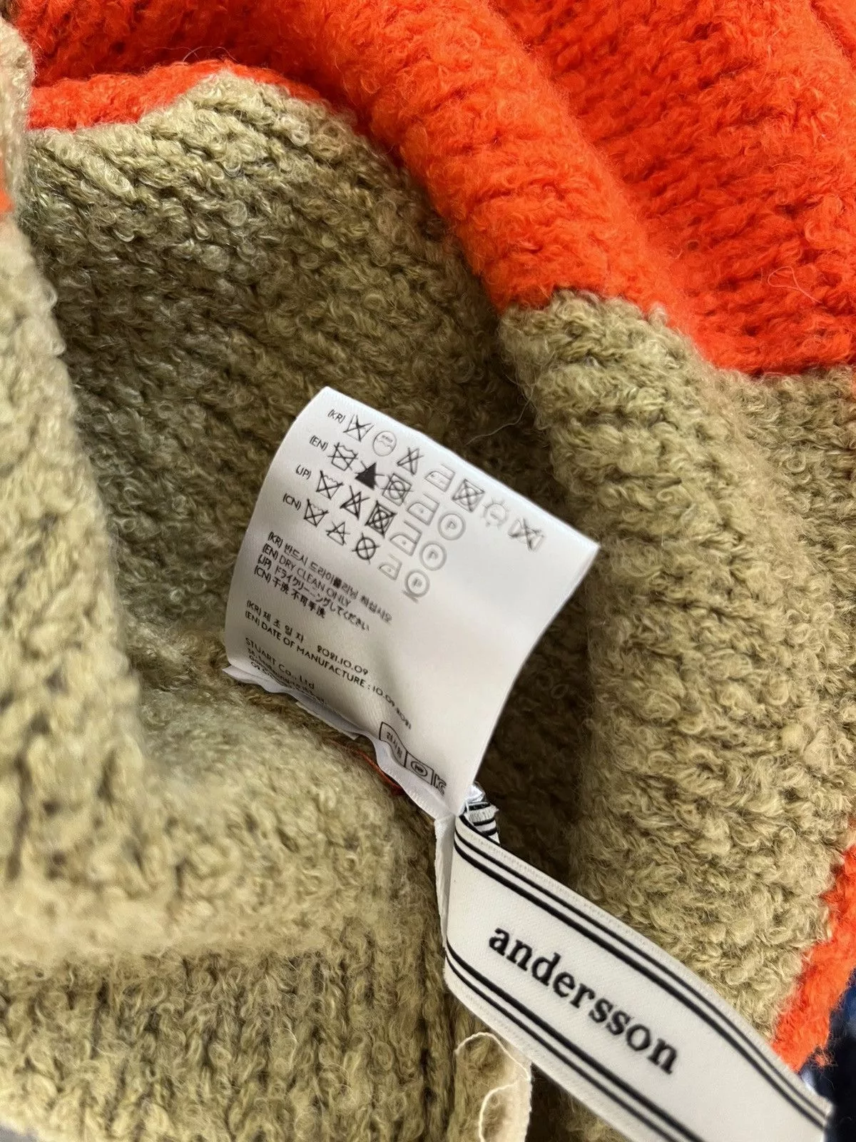 Andersson Bell Sweaters Knitwear Andersson Bell orange / beige patchwork knit sweater