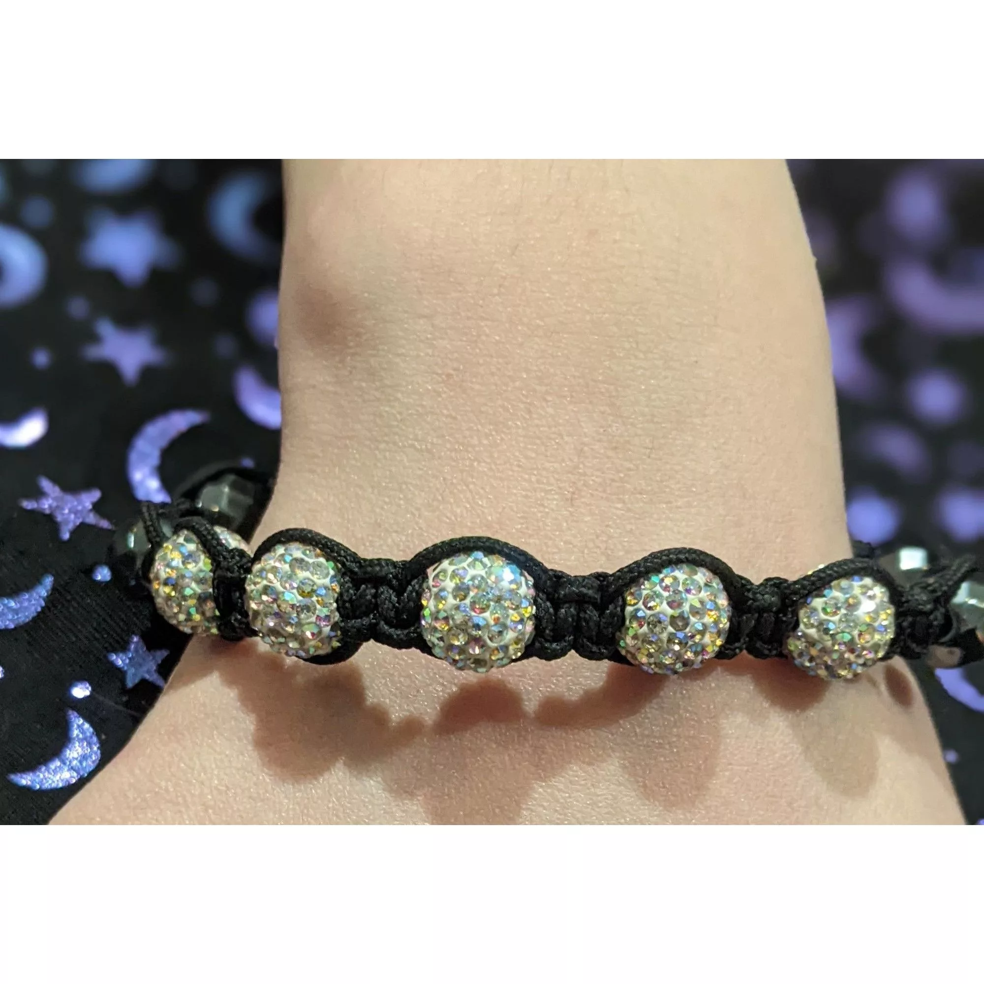 Other Bracelets Other Black Aurora Borealis Beaded Shambala Bracelet