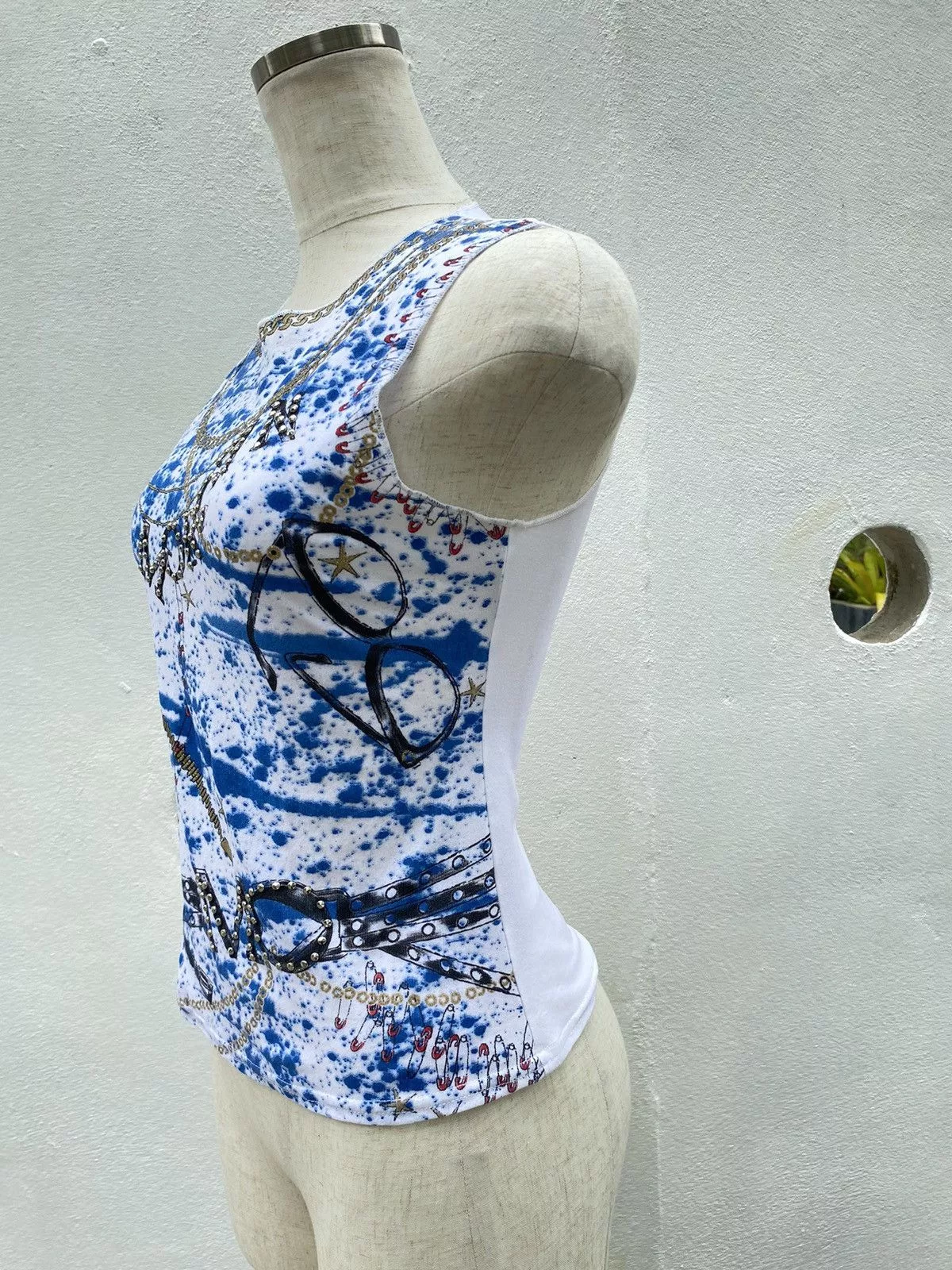 Morgano Blouses Morgano Morgan Y2K printed top Blue