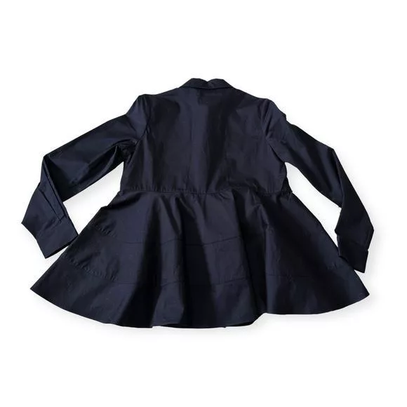 CO Button Ups NWT CO Navy Blue Tiered Button Down Cotton Shirt, Size M