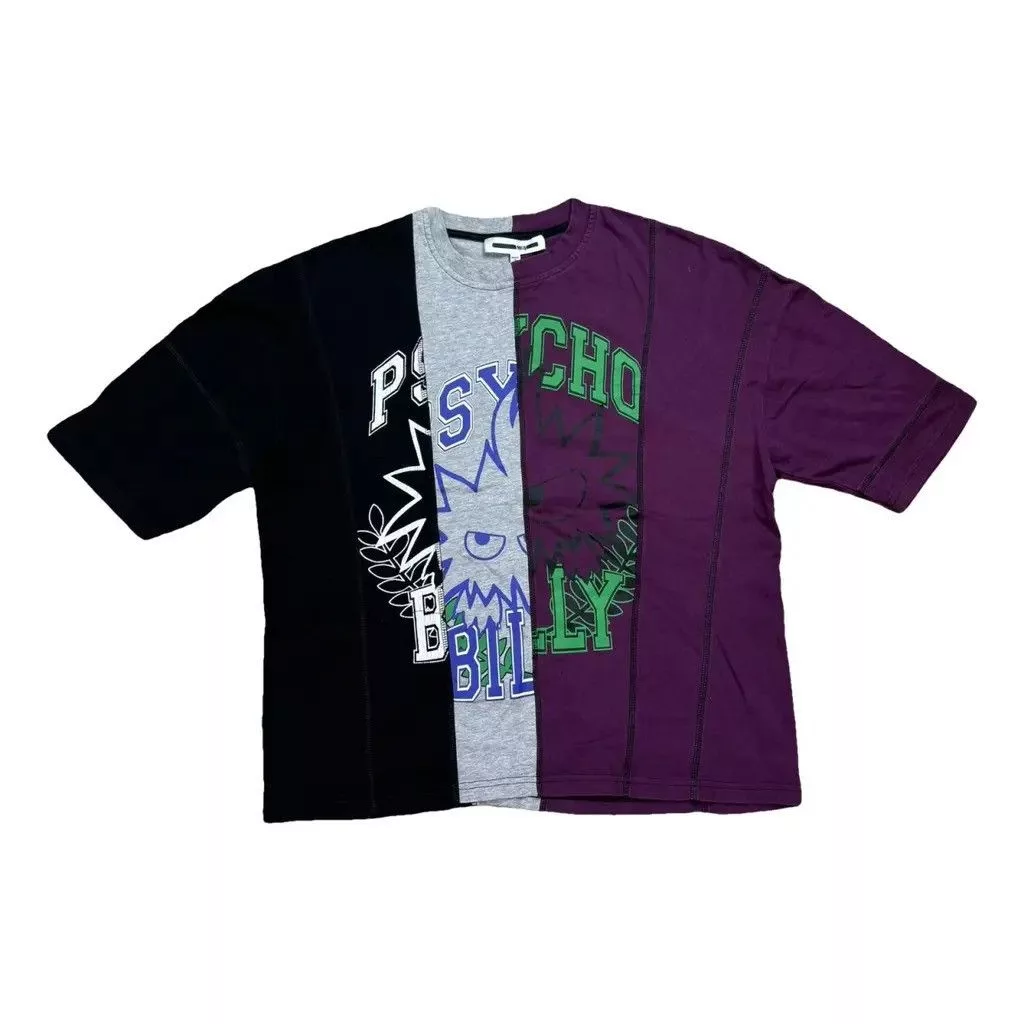 MCQ Short Sleeve T Shirts Alexander McQueen tshirt with Psycho Billy logo XS cut S Multi