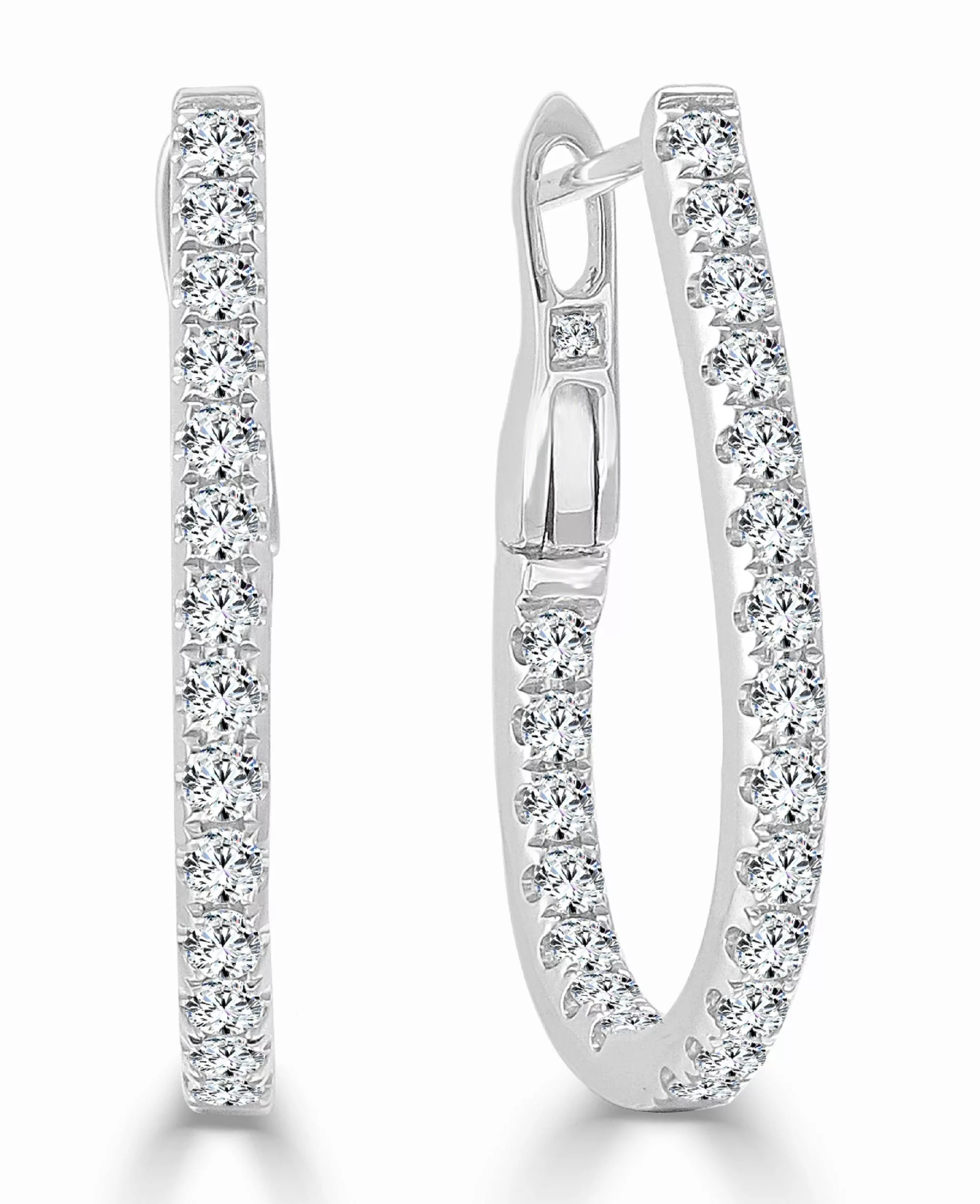 Other Rings Other Diamond Pear Shape Hoop Earrings in 14K White Gold