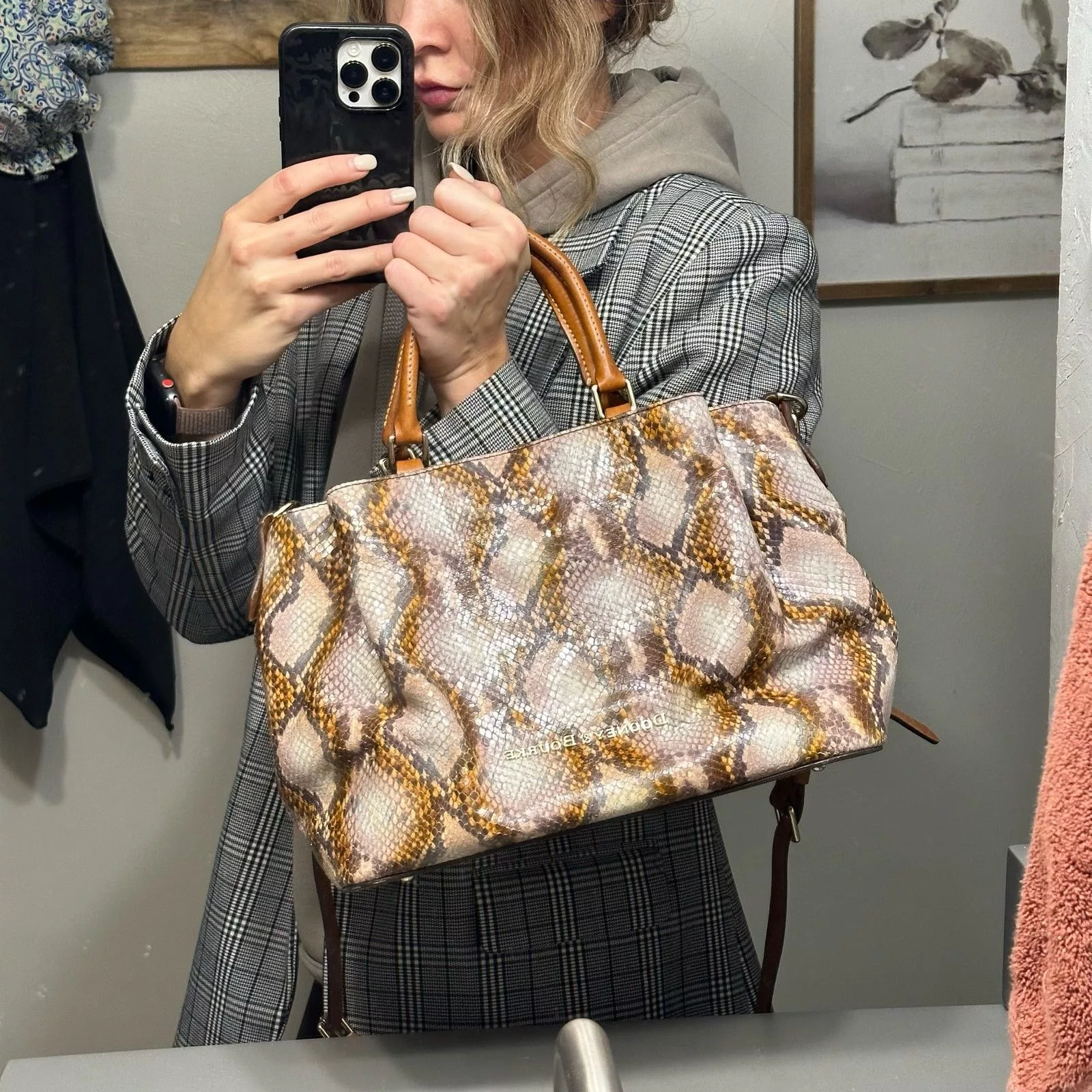 Dooney & Bourke Crossbody Bags Dooney & Bourke City Python Embossed Leather Barlow Satchel Multi