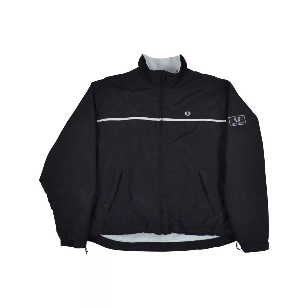 Fred Perry Light Jackets Fred Perry × Vintage Vintage Fred Perry Nylon Fleece Jacket Black Streetwear