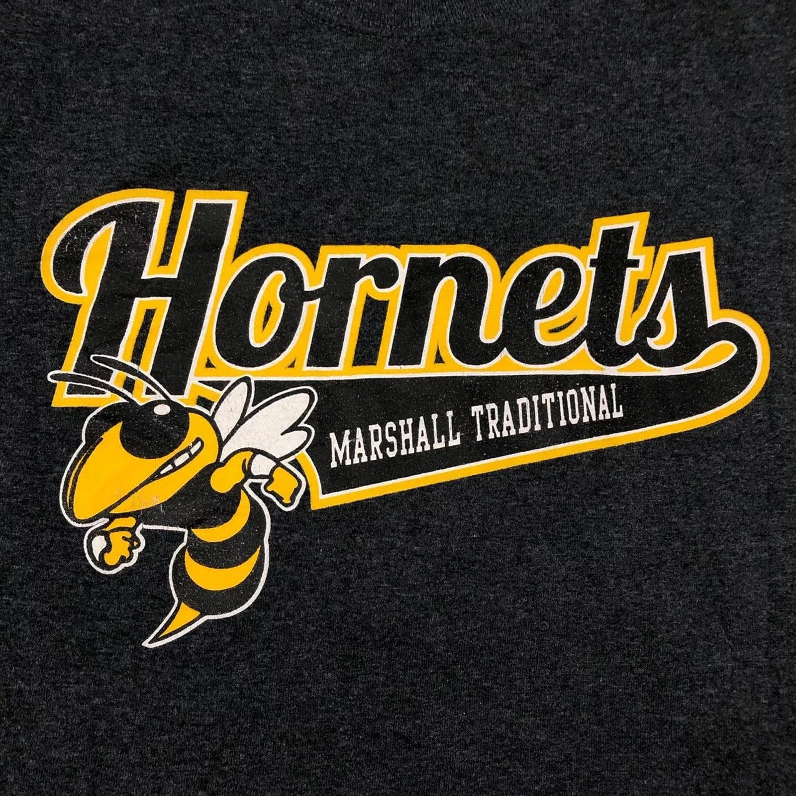 Jerzees Short Sleeve T Shirts Jerzees Men’s Grey Hornets Marshall Traditional Graphic Tee Gray