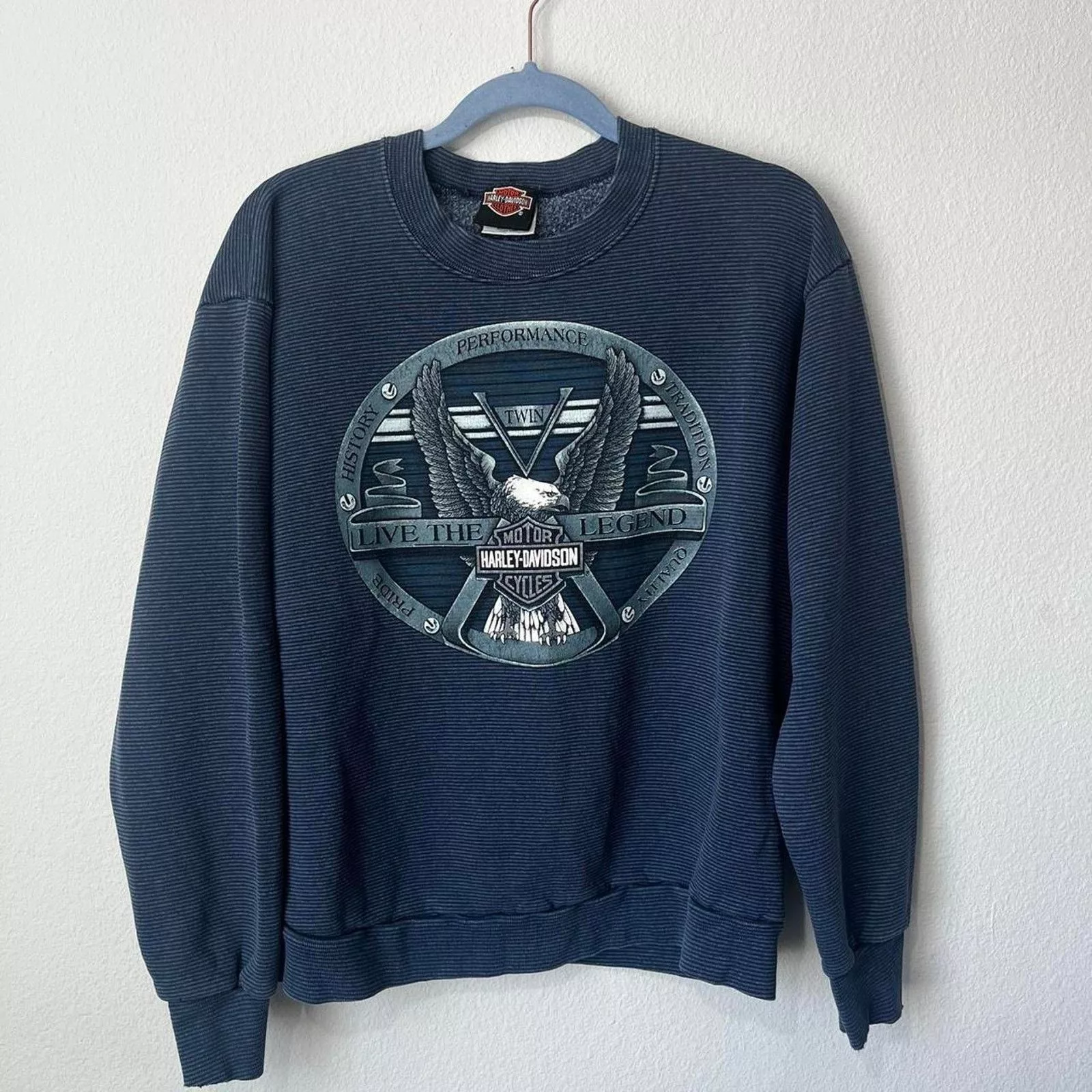 Harley Davidson Sweaters Knitwear Rare Vintage 80s Harley Davidson Crewneck Sweater St Croix Blue