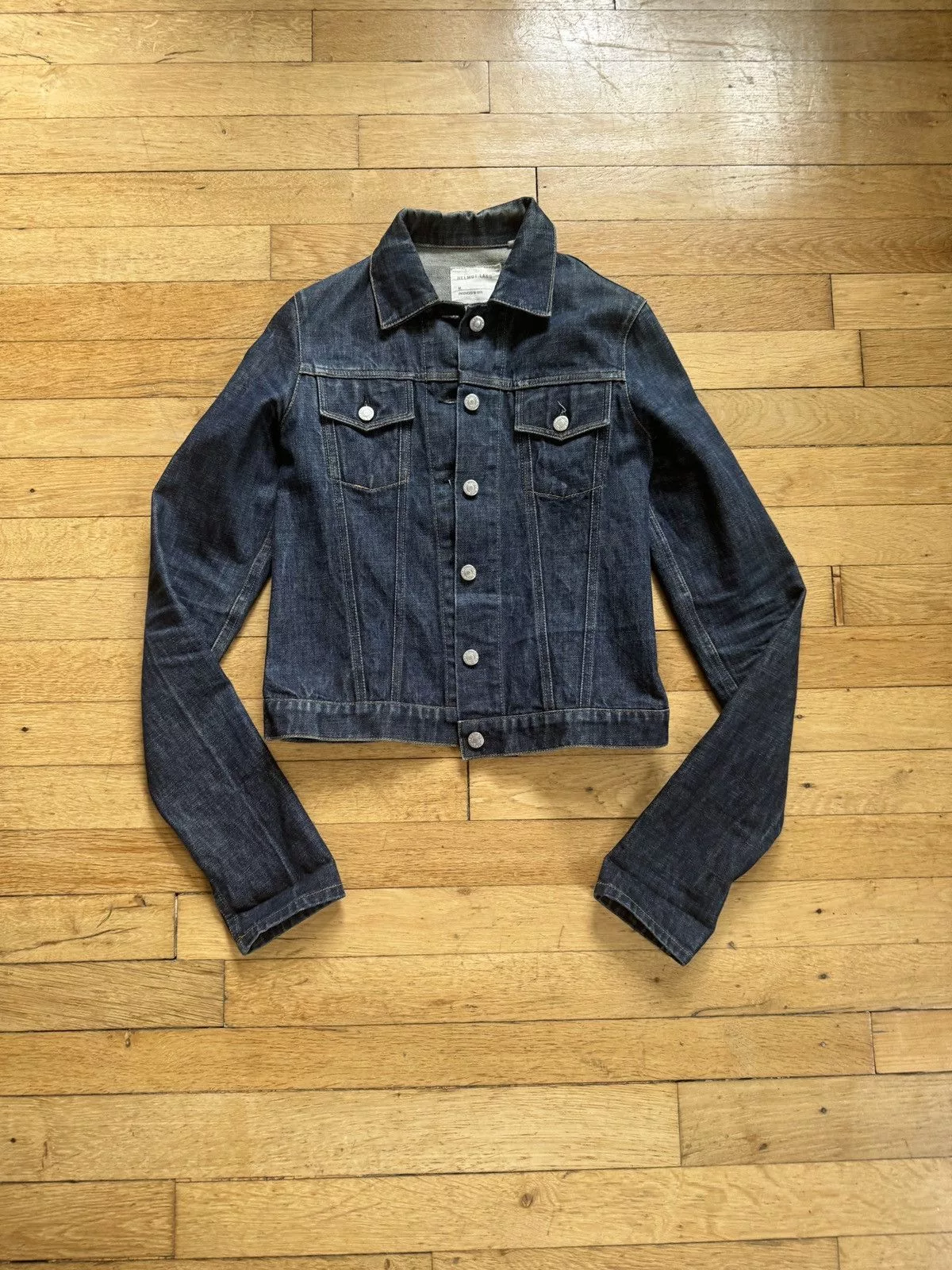 Helmut Lang Denim Jackets 1999 Helmut Lang Cropped Cuff Denim Jacket Blue