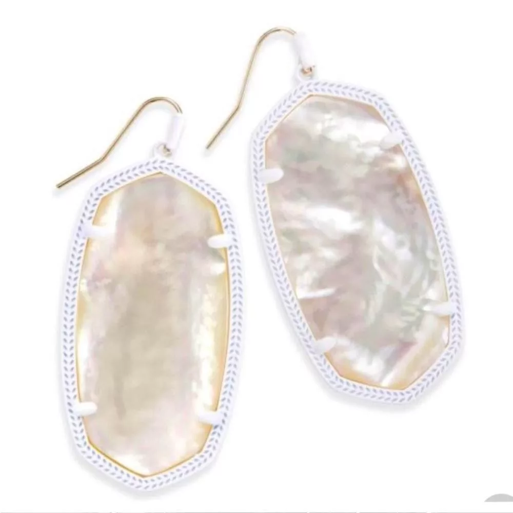 Kendra Scott Earrings Kendra Scott Danielle Earrings Ivory Pearl Matte White Frame