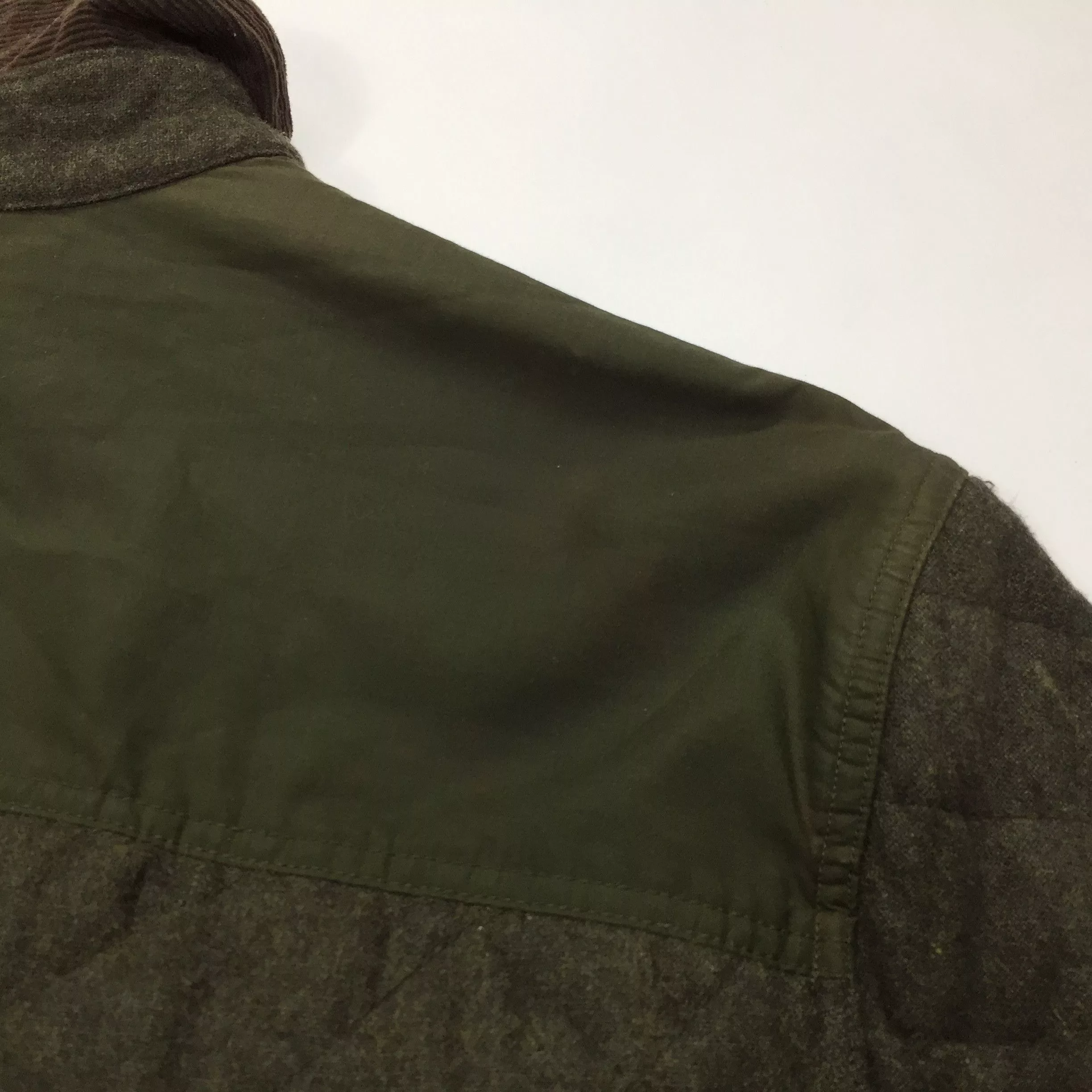 Allsaints Shirts Button Ups Allsaints Gamekeeper Quilted Wool Viscose Shirt Brown Streetwear