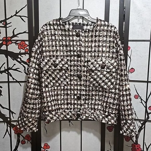 Le Superbe Jackets Le Superbe Monte Carlo Sequined Button Jacket Size 6 Gray