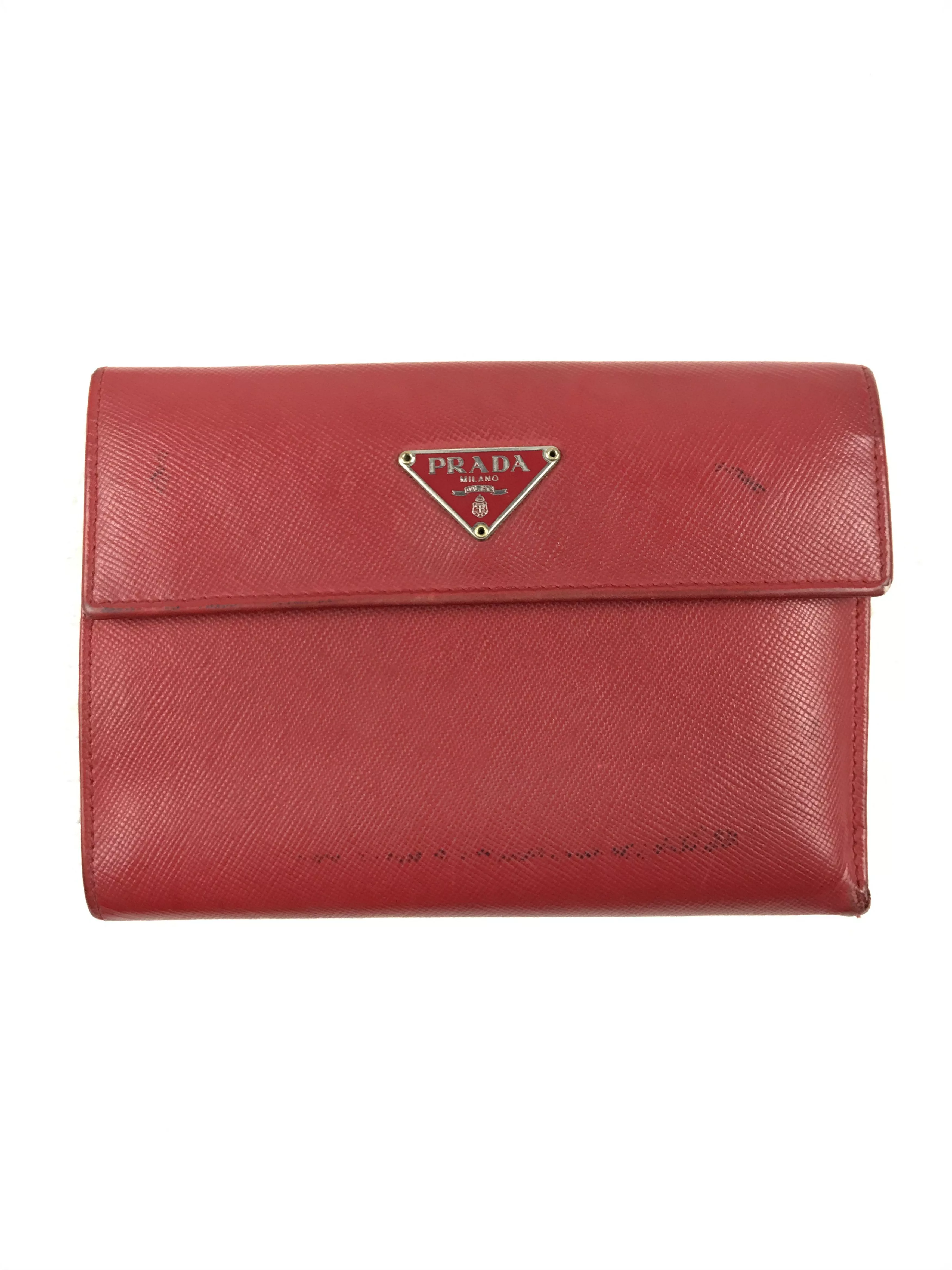 Prada Wallets Prada × Vintage Vintage Prada Red Logo Trifold Wallet Luxury