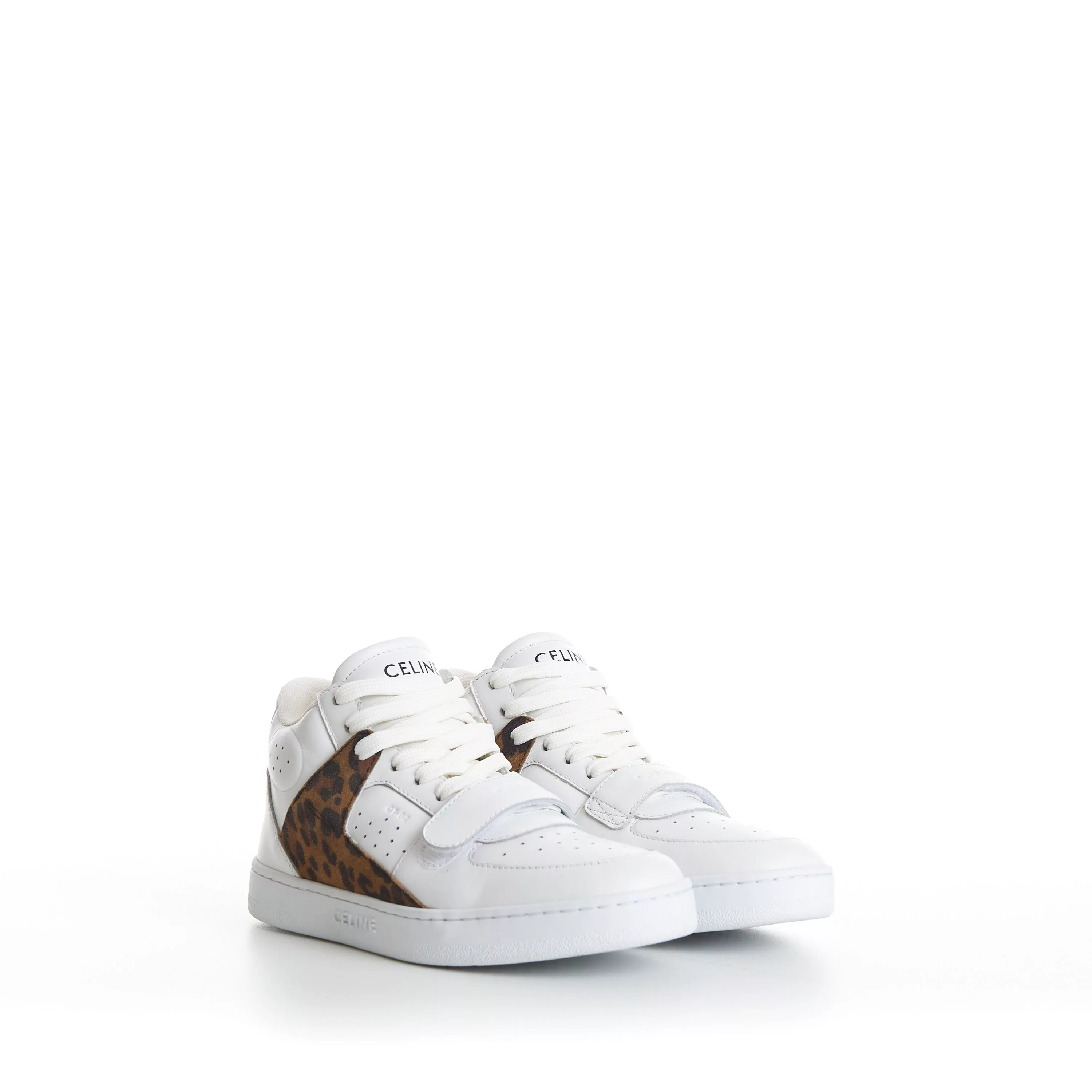 Celine Hi Top Sneakers CT-02 Celine Trainer Mid Sneaker With Scratch In Calfskin White