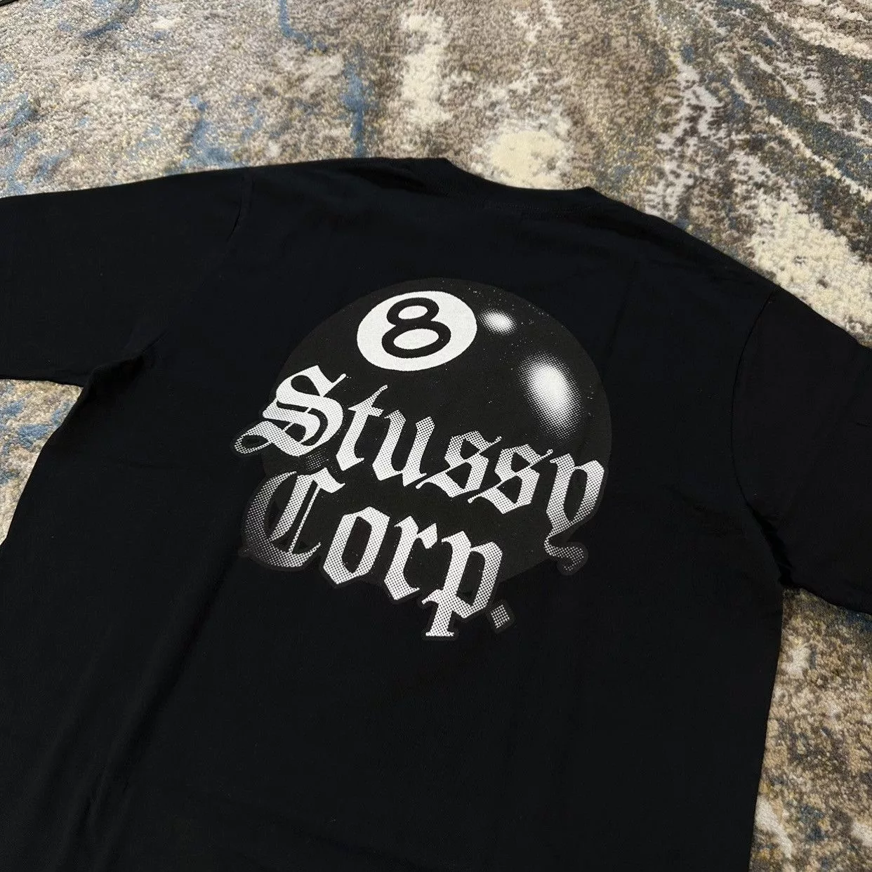 Stussy Short Sleeve T Shirts STUSSY 8 BALL CORP Black