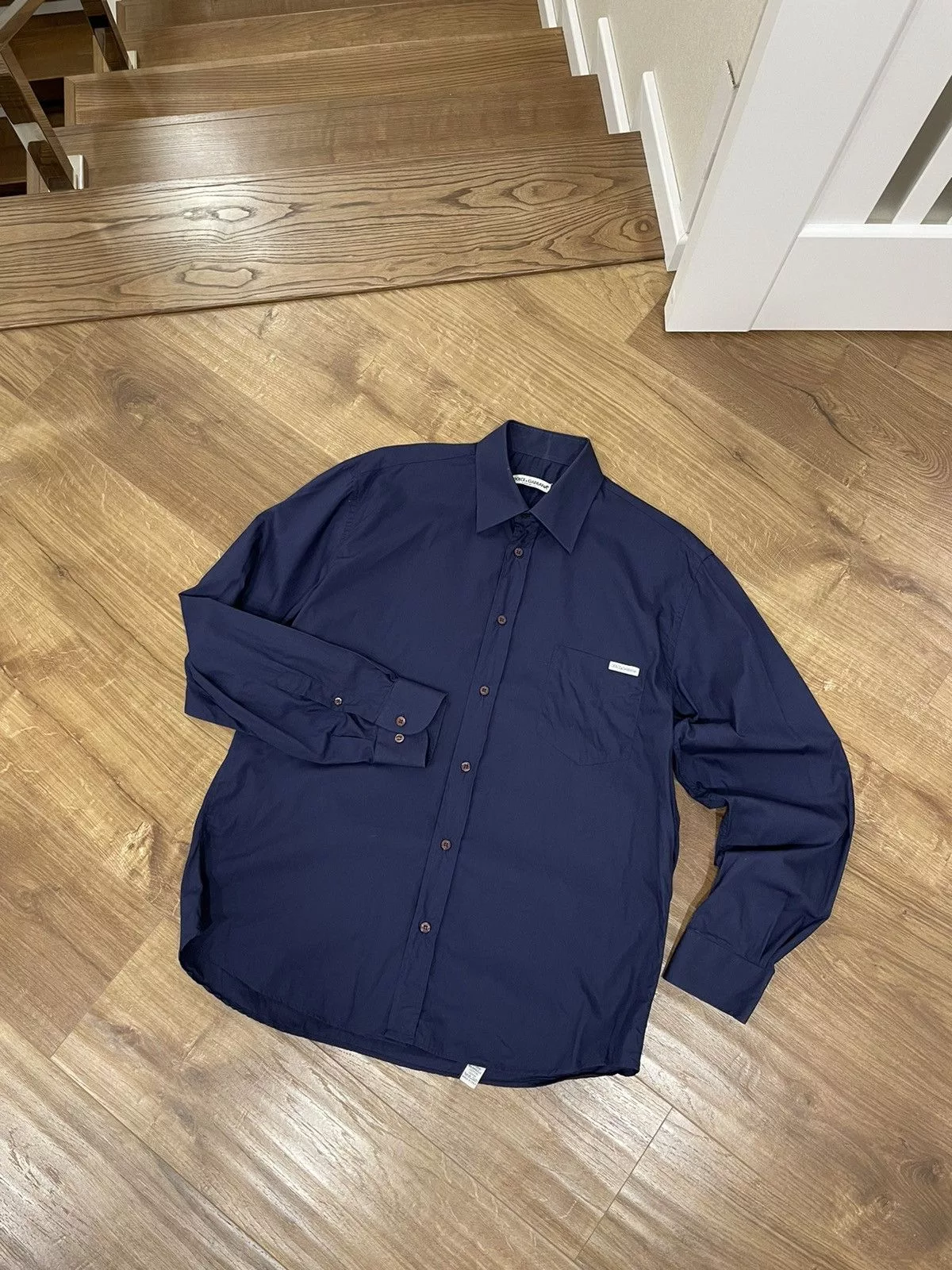 Dolce & Gabbana Shirts Button Ups Dolce & Gabbana × Vintage Vintage Dolce&Gabbana Blue Button Ups Shirt Size L Avant-Garde