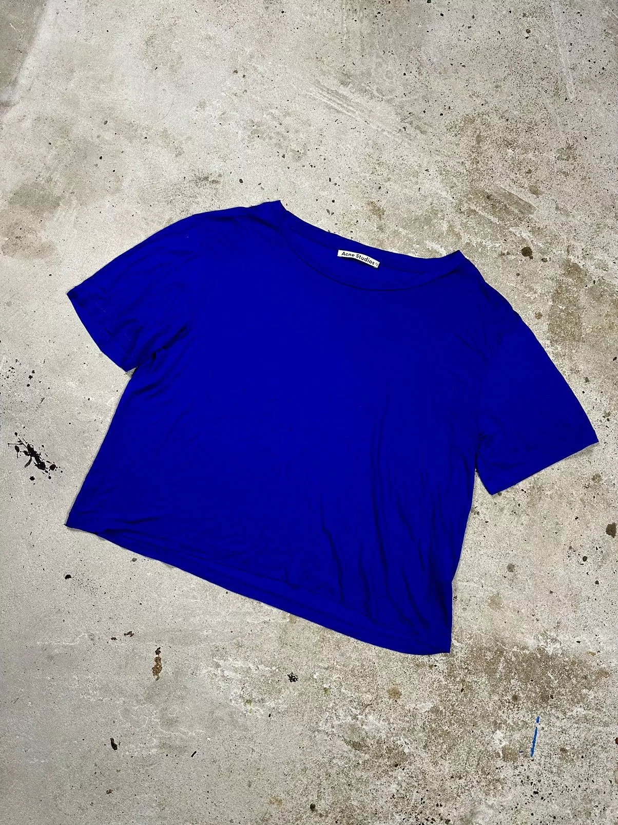 Acne Studios Short Sleeve T Shirts Acne Studios Lyocell Boxy Wonder Tenc PSS14 Tee Blue Avant-Garde