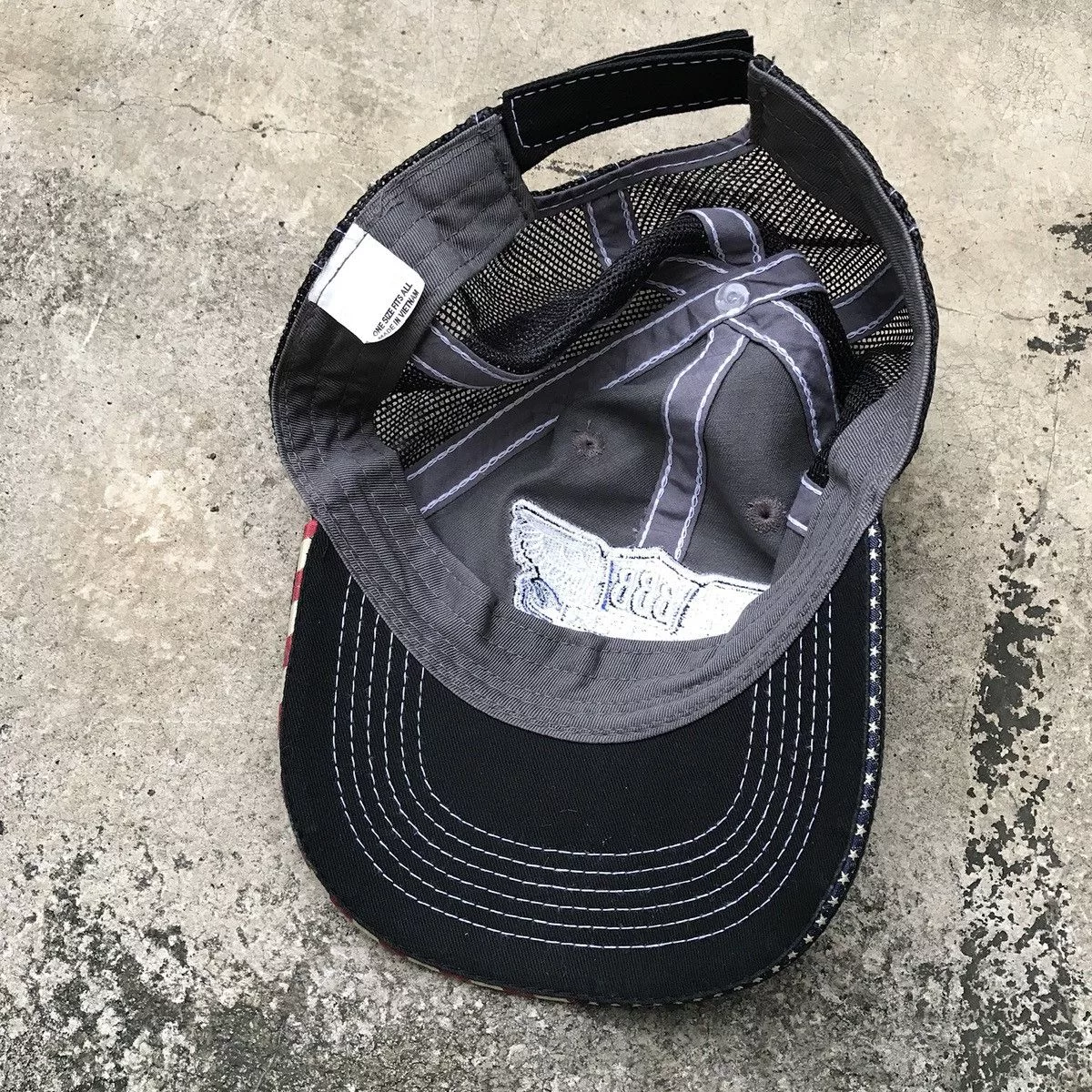 Fox Racing Hats Fox Racing Patchwork BBB bikes hat with usa flag besides visor. Black Streetwear