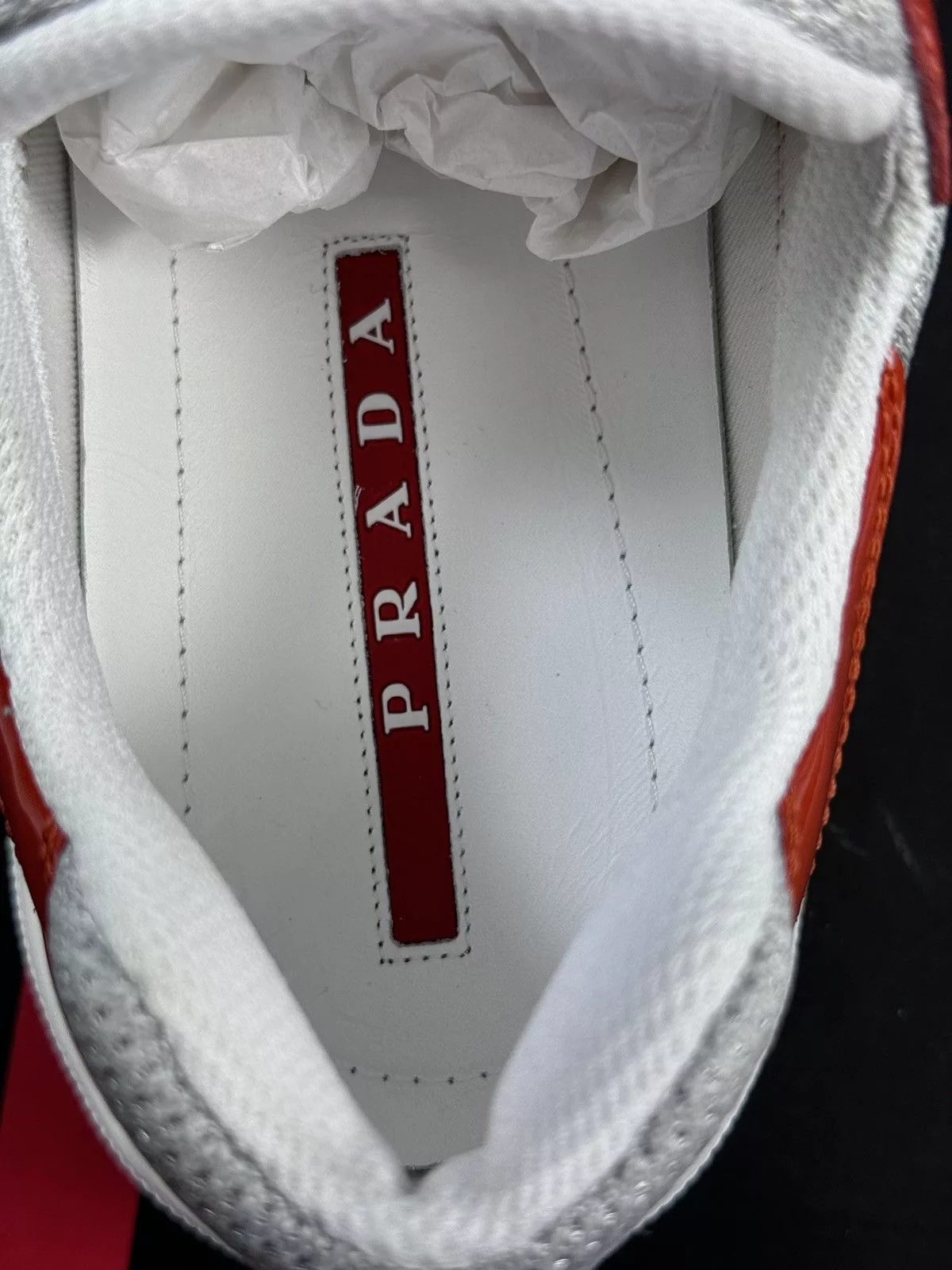 Prada Low Top Sneakers Prada PATENT FINISH SNEAKERS Orange