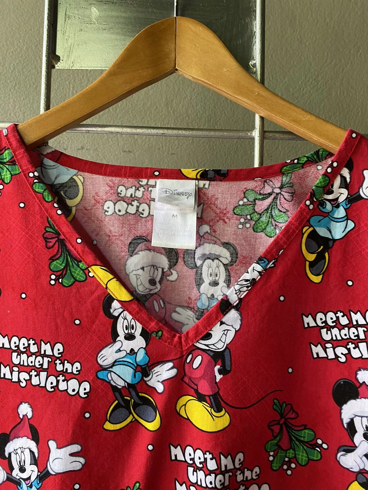 Mickey Mouse Blouses Mickey Mouse vintage v neck blouse Red