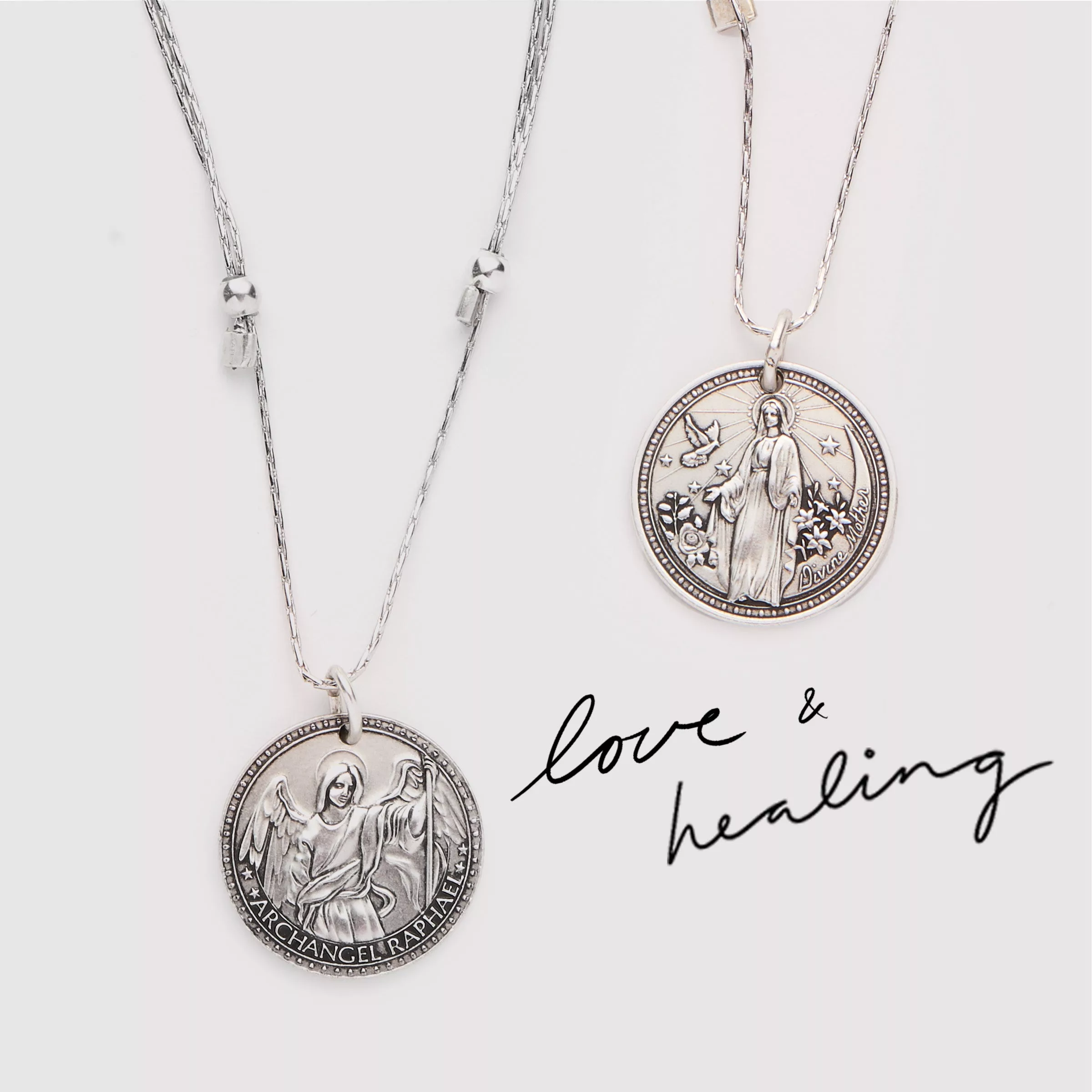 Mother Mary & Archangel Raphael Healing Chain Necklace