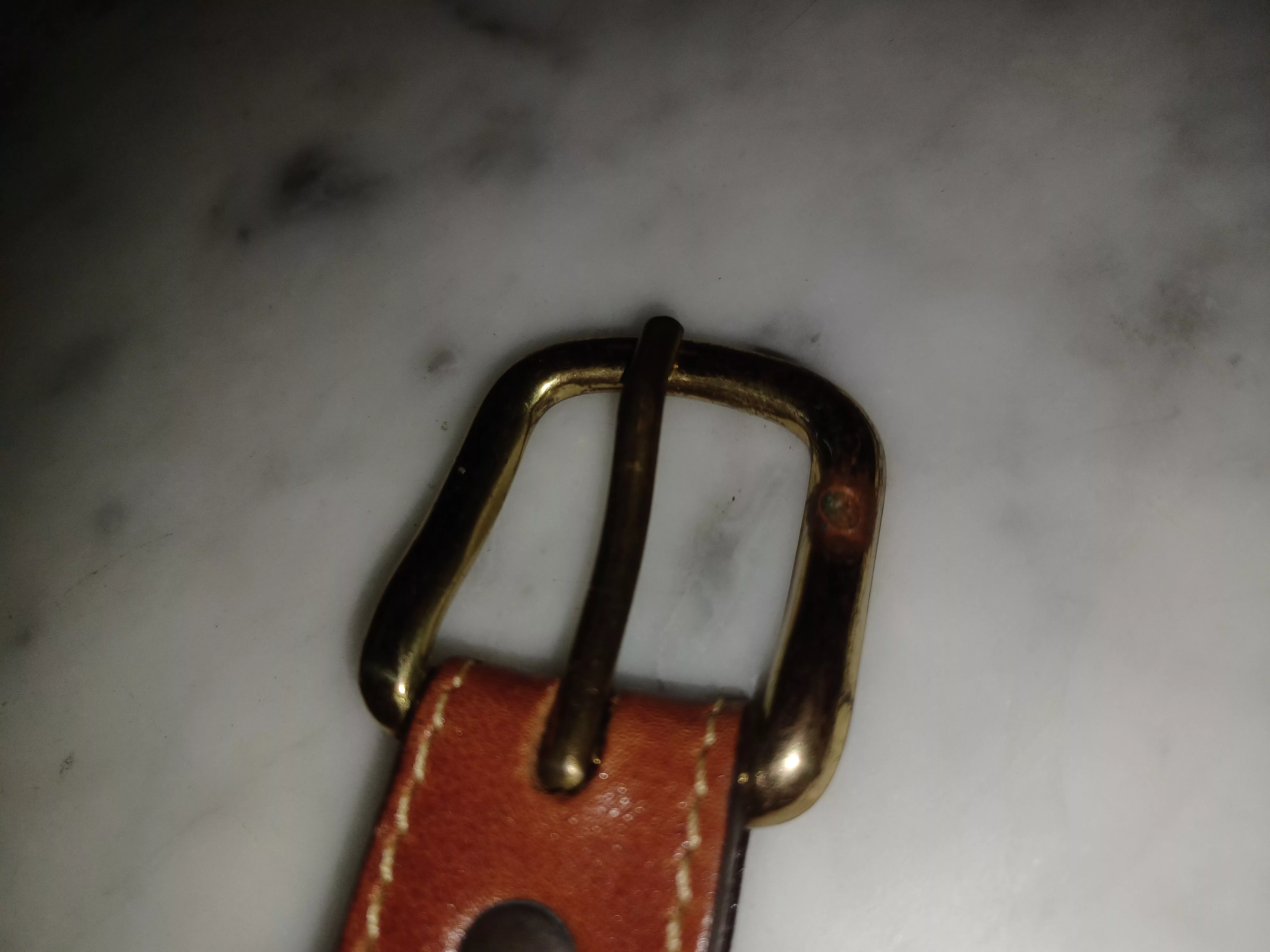 Other Belts Other Leather Belt with Solid Brass Buckle Reddish Brown SZ 32 Streetwear