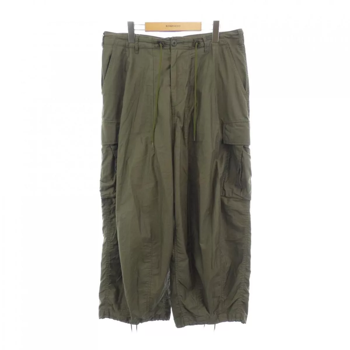 Needles Cropped Pants Cargo Plain Cotton String Green