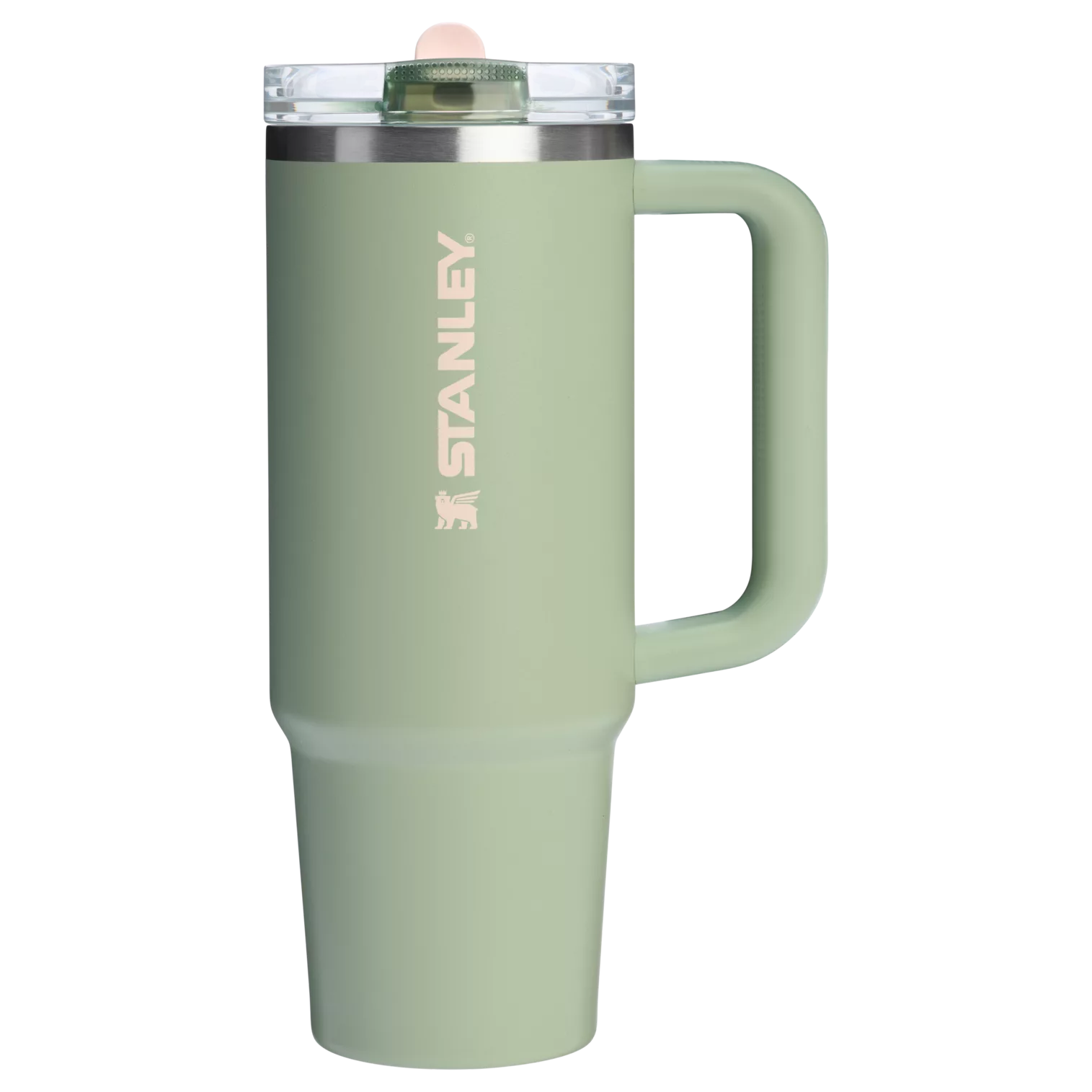 Stanley 30 OZ IceFlow Flip Straw Stainless Steel Tumbler In Lichen Green