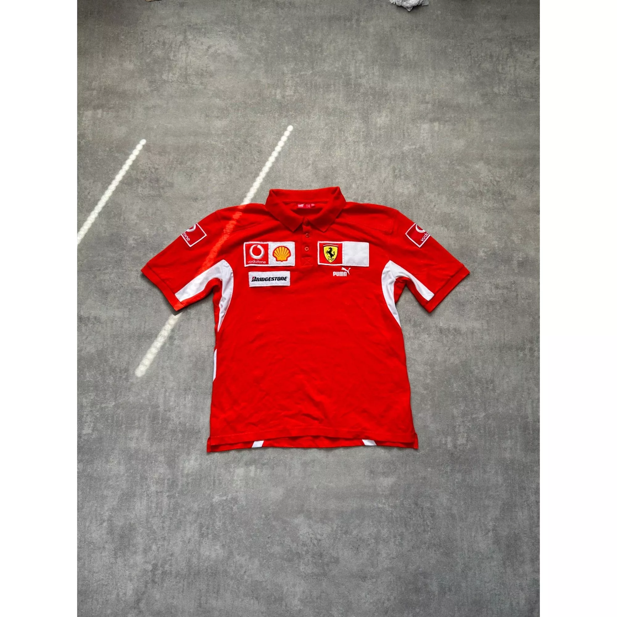 Puma Polos Puma × Vintage Puma Ferrari Shell Vodafone Polo T-shirt 80s, 90s, y2k, vint Red