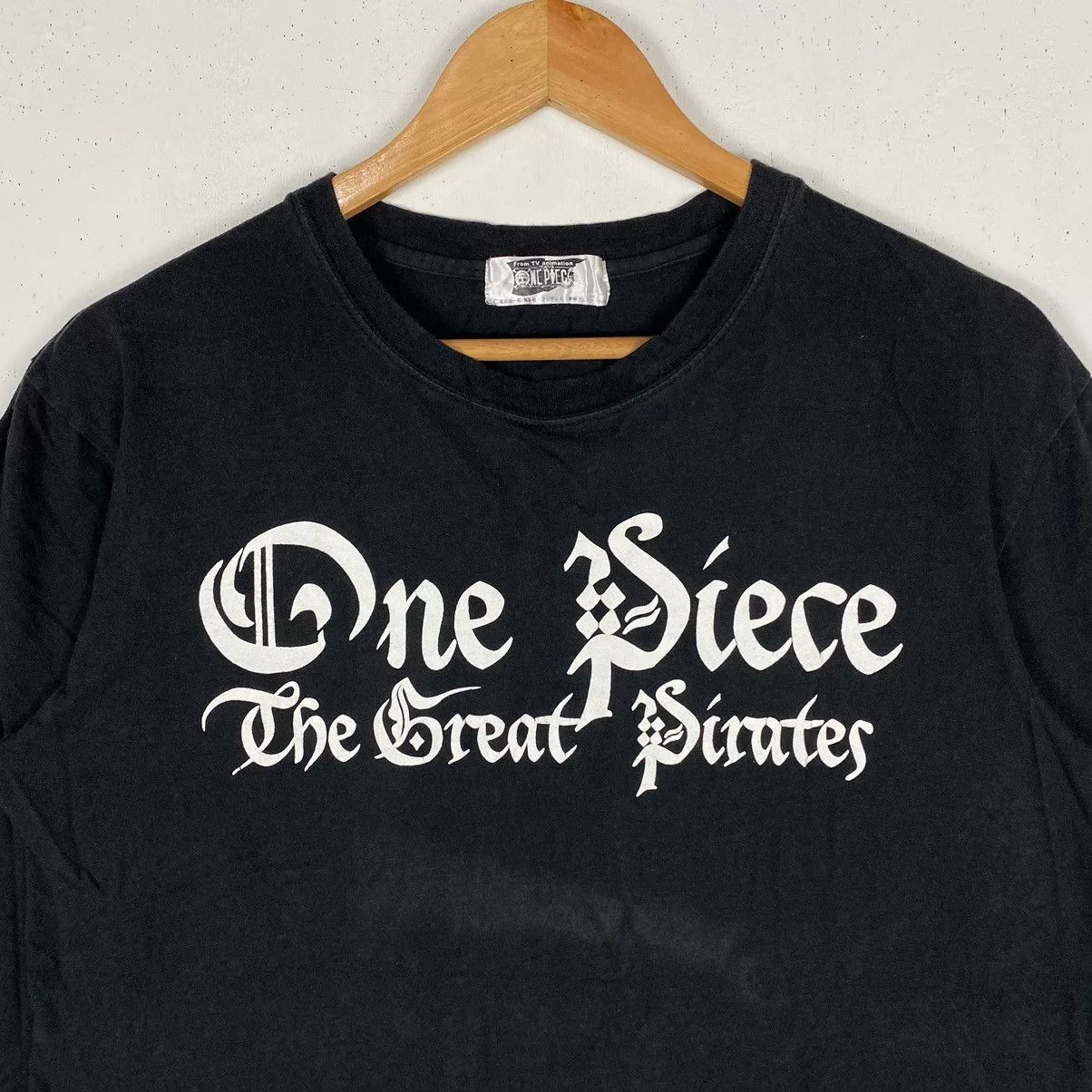 Anime Long Sleeve T Shirts Anime × One Piece × Vintage VINTAGE ONE PIECE TONY CHOPPER BOUNTY HUNTER POSTER TEE Black
