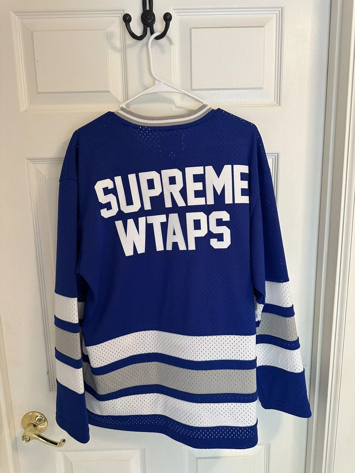 Supreme Jerseys Supreme × Wtaps Supreme WTAPS Mitchell & Ness Hockey Jersey Blue