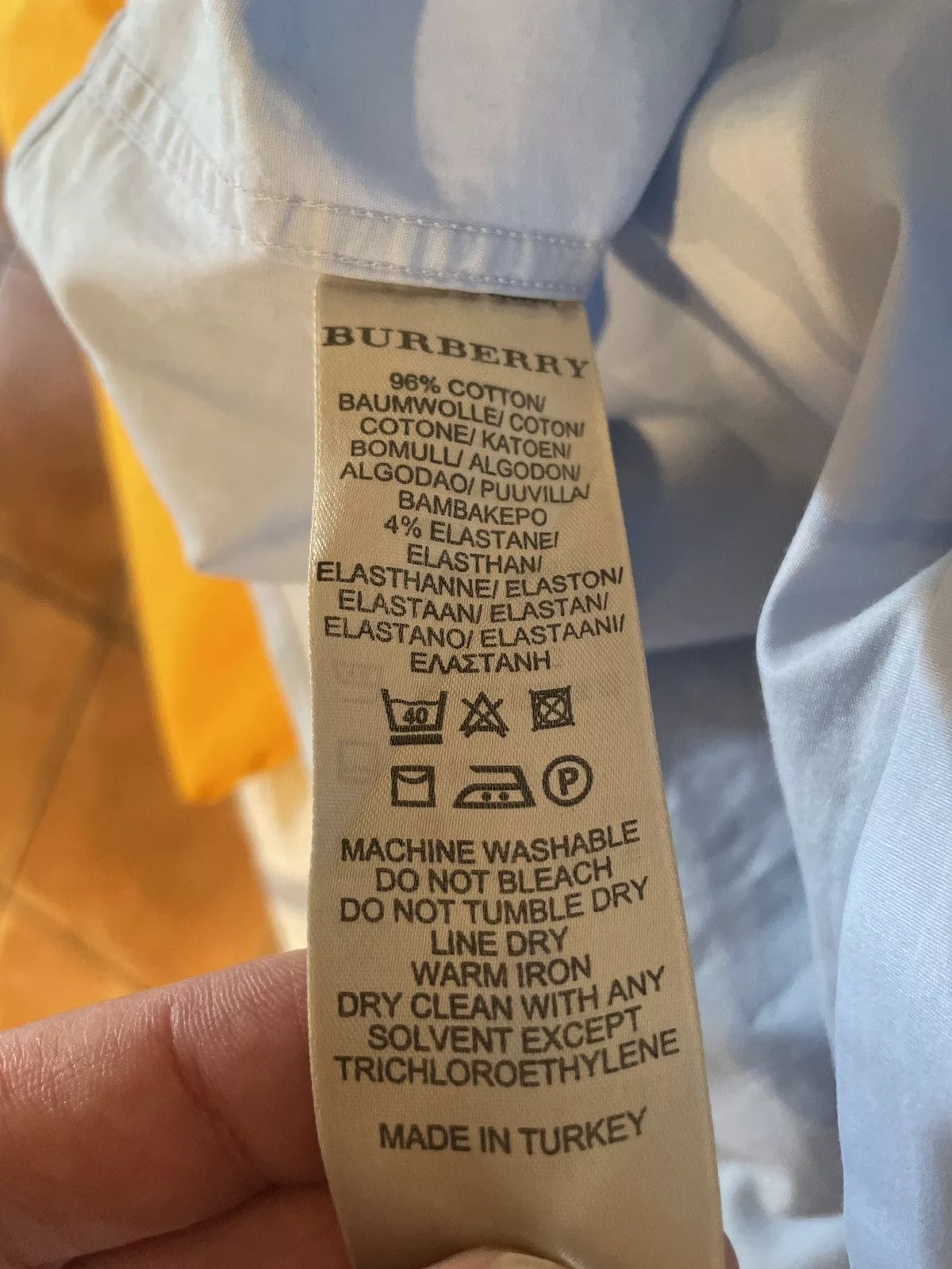 Burberry Shirts Button Ups Burberry Nova Check Trim Spread Collar Shirt Blue