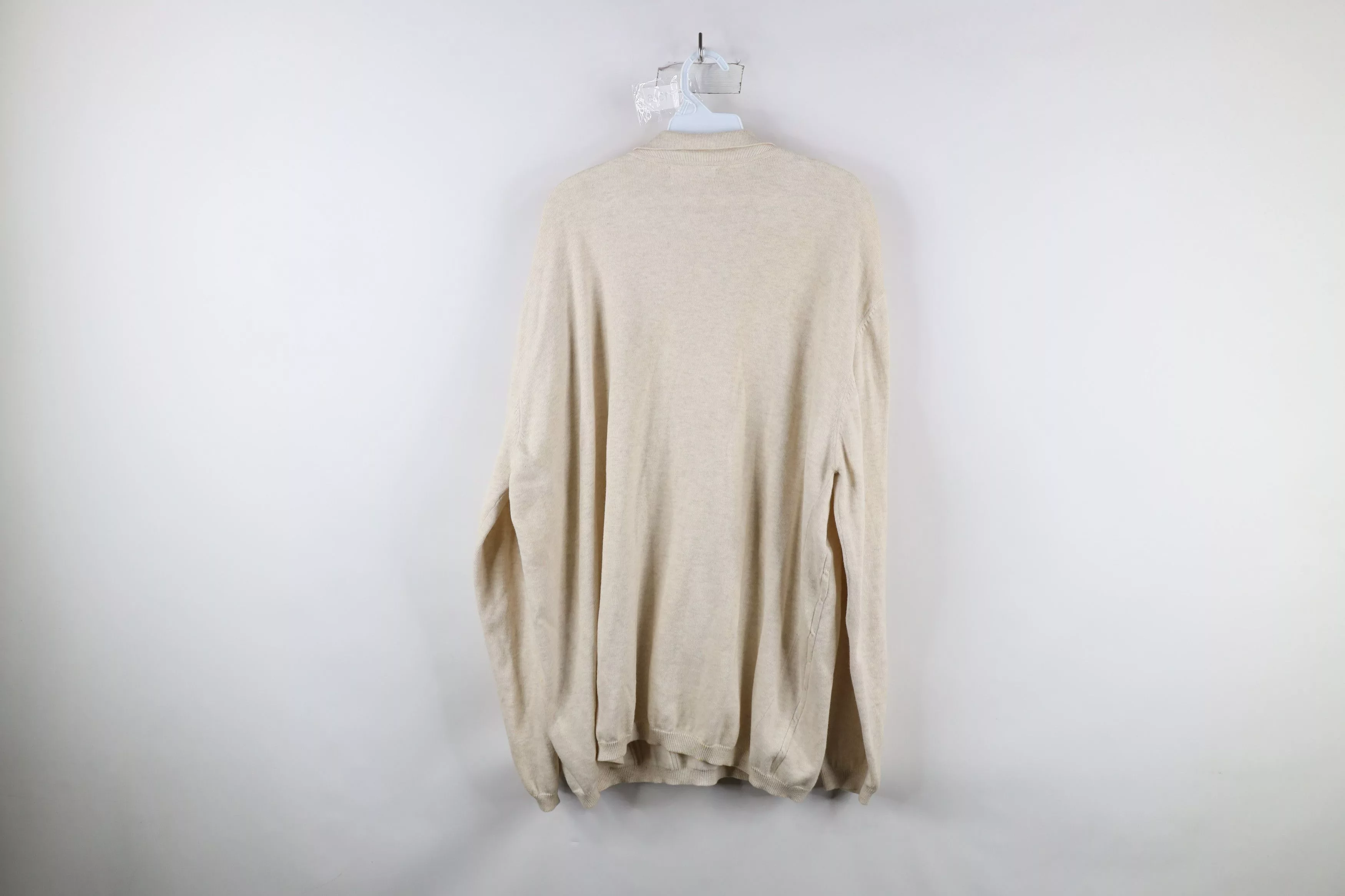 Vintage Sweaters Knitwear Vintage 90s Streetwear Knit Collared Pullover Sweater Beige