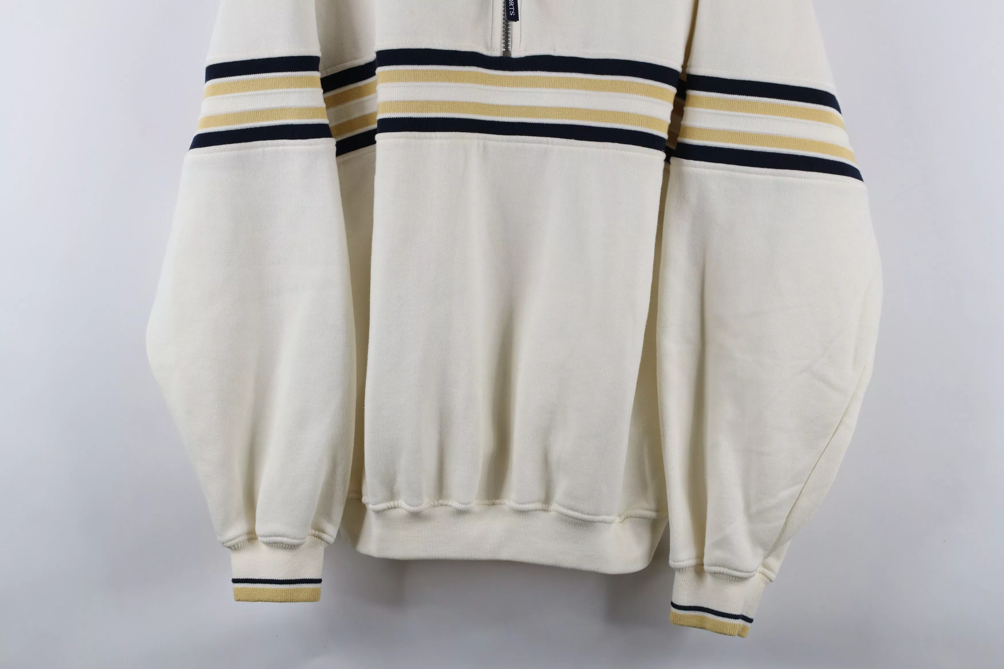 Vintage Sweatshirts Hoodies Vintage 90s Maumee Bay Half Zip Pullover Sweatshirt Cream Beige