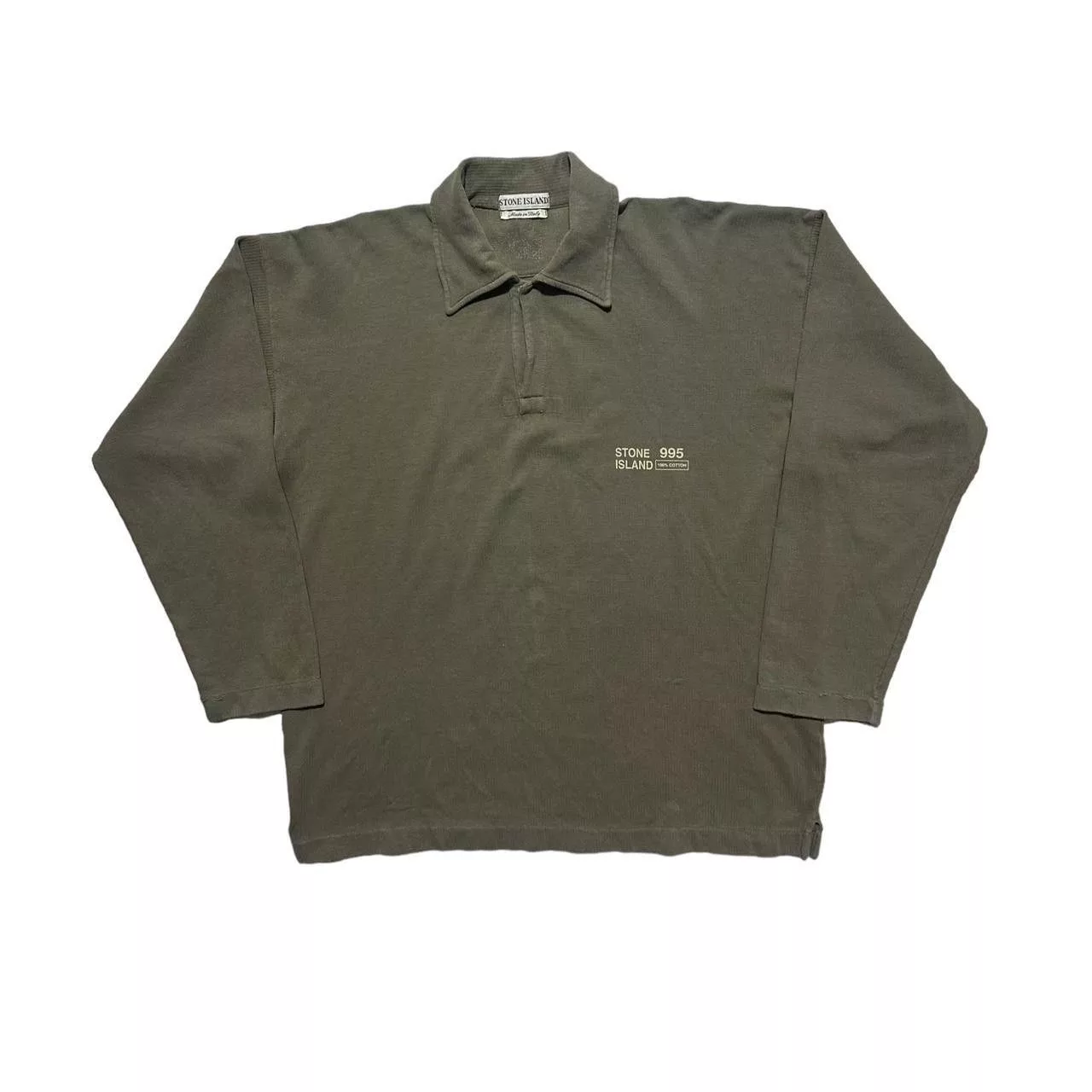 Stone Island Polos Stone Island Pullover Long Sleeved Polo Shirt S/S 1995 Gray