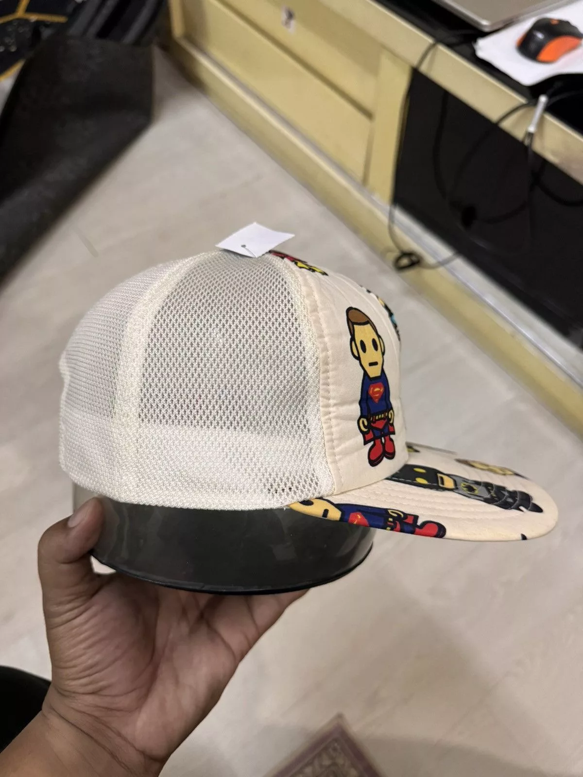 Bape Hats Bape × DC Comics Bathing Ape DC Comic Superhero Trucker Snapback White