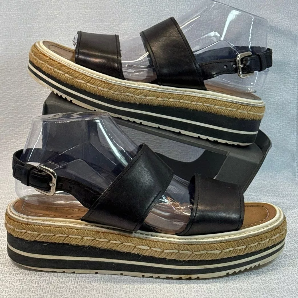 Prada Sandals Prada Black Espadrille Platform Sandals women sz 38.5 US 8