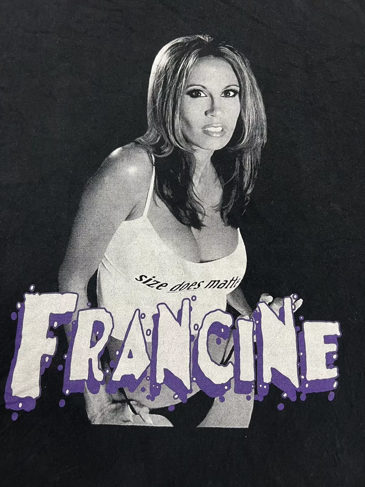 Vintage Short Sleeve T Shirts Vintage × WWE Francine Meeks World Wrestling Shirts Black