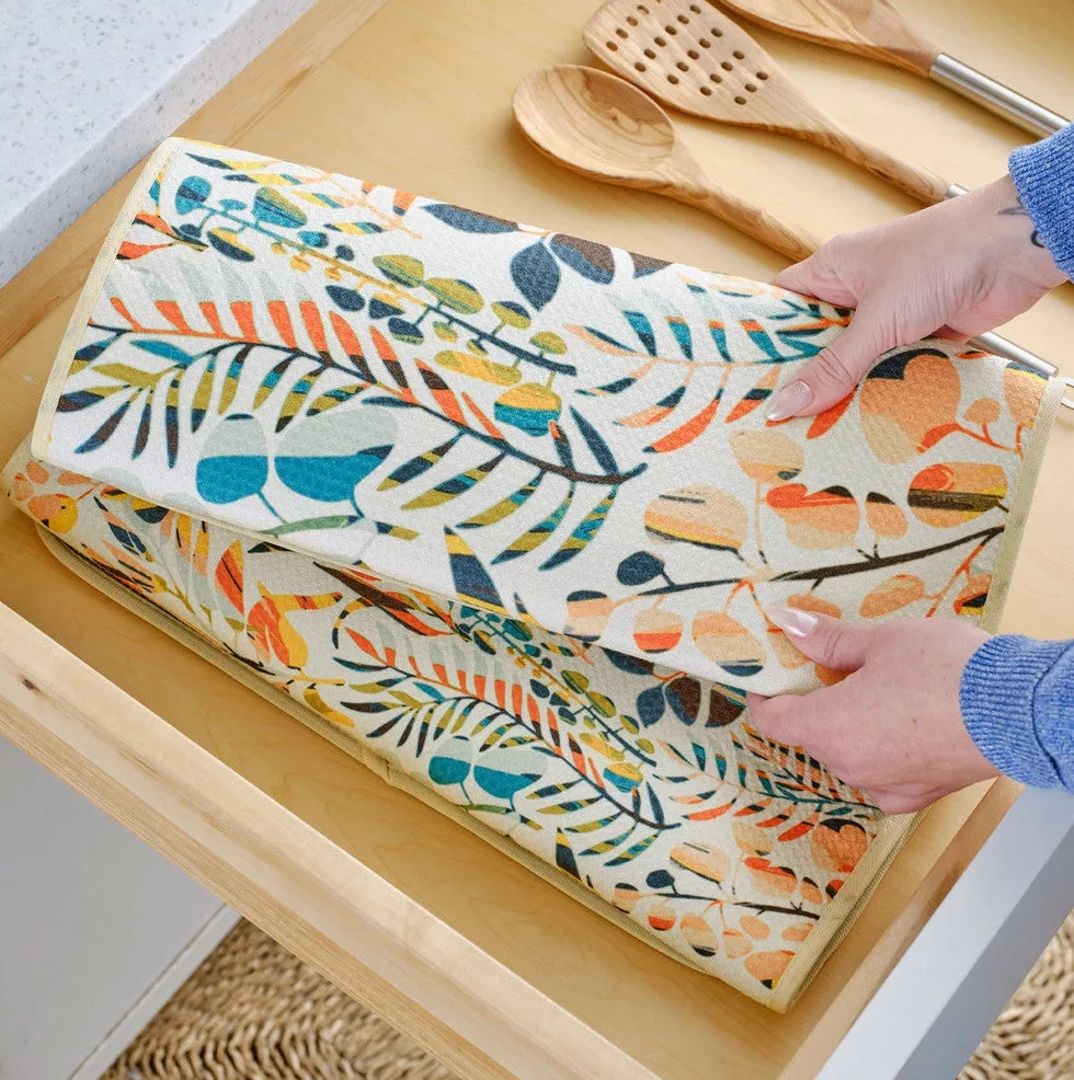 Colorful Leaves Microfiber Dish Drying Mats