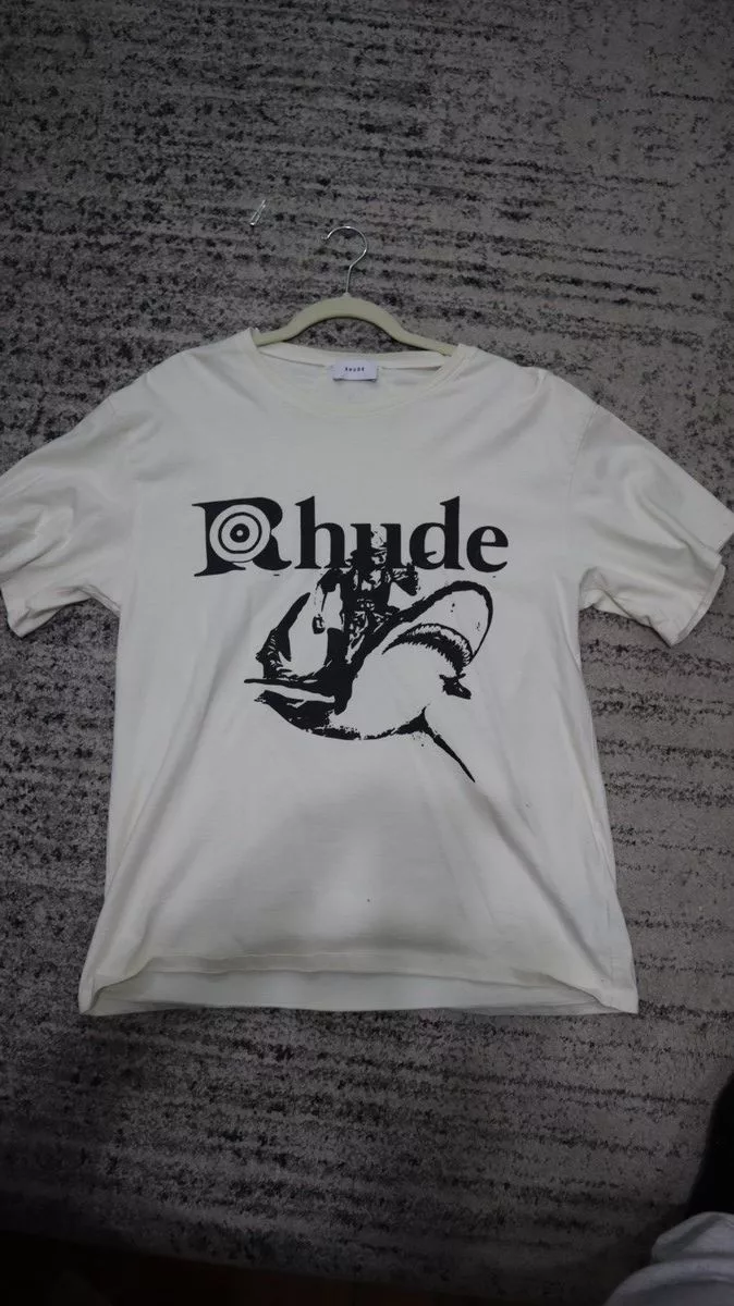 Rhude Short Sleeve T Shirts Rhude “Shark Cowboy” Tee Beige