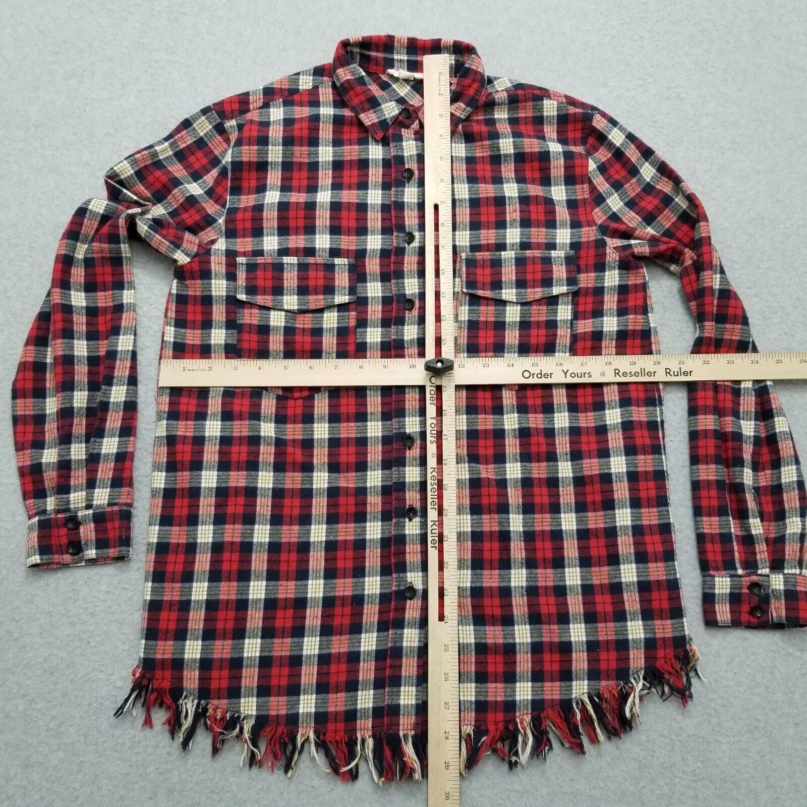 Other Button Ups Other Entro Shirt Womens Small Plaid Flannel Button Up Pockets Red