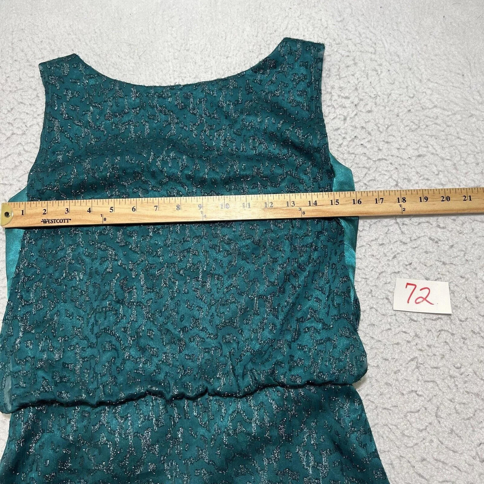 Laundry by Shelli Segal Mini Dresses Laundry by Shelli Segal Teal Green Sleeveless Metallic Dress