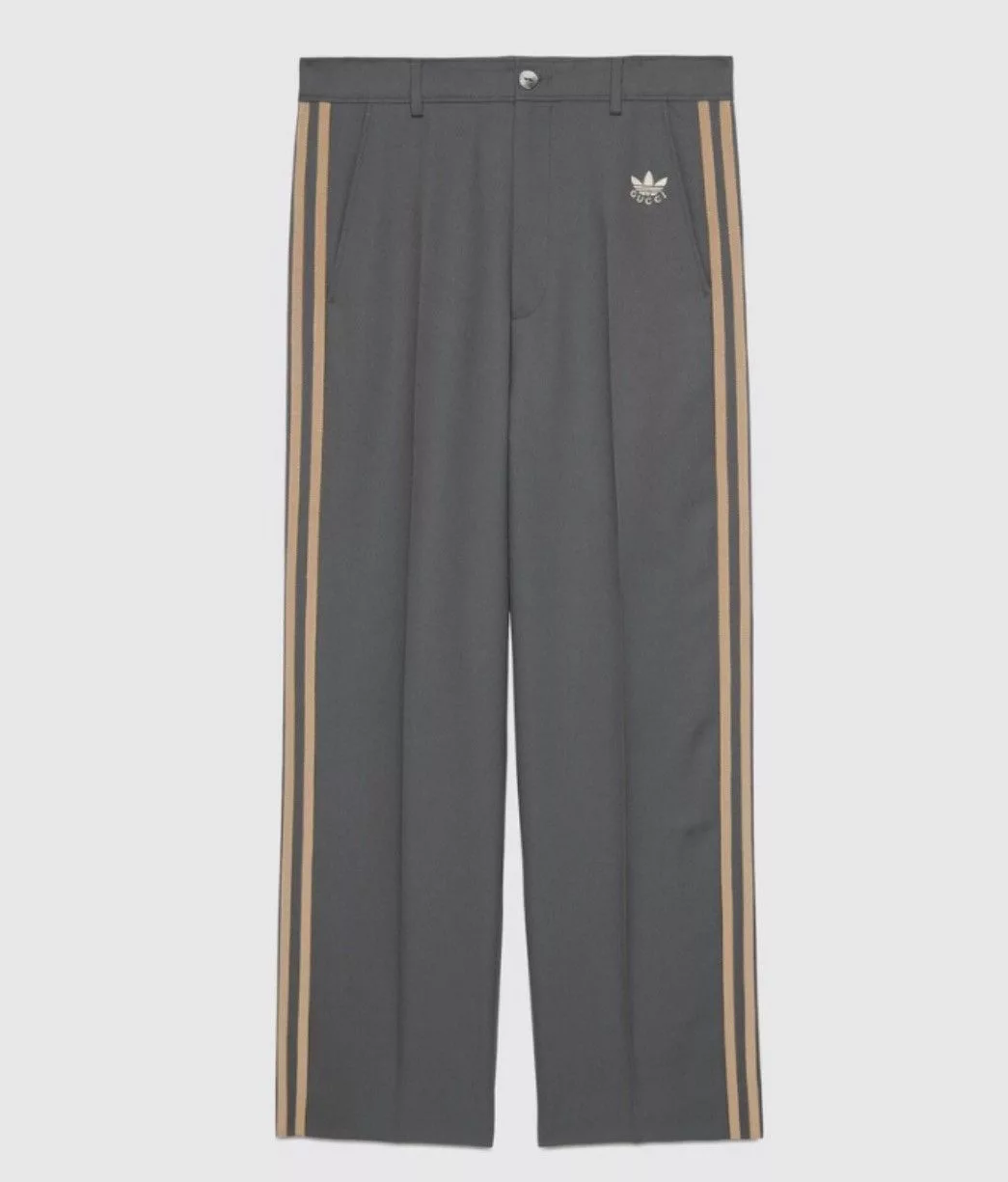 Adidas Casual Pants Adidas × Gucci Gucci x Adidas Fluid Drill Pants Gray