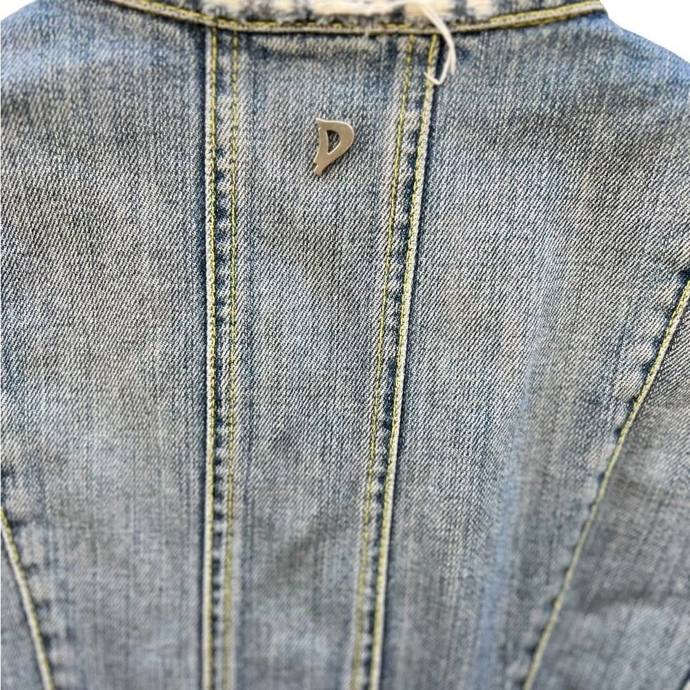 Dondup Denim Jackets Dondup Made in Italy Distressed Jeans Jacket Size Medium Blue