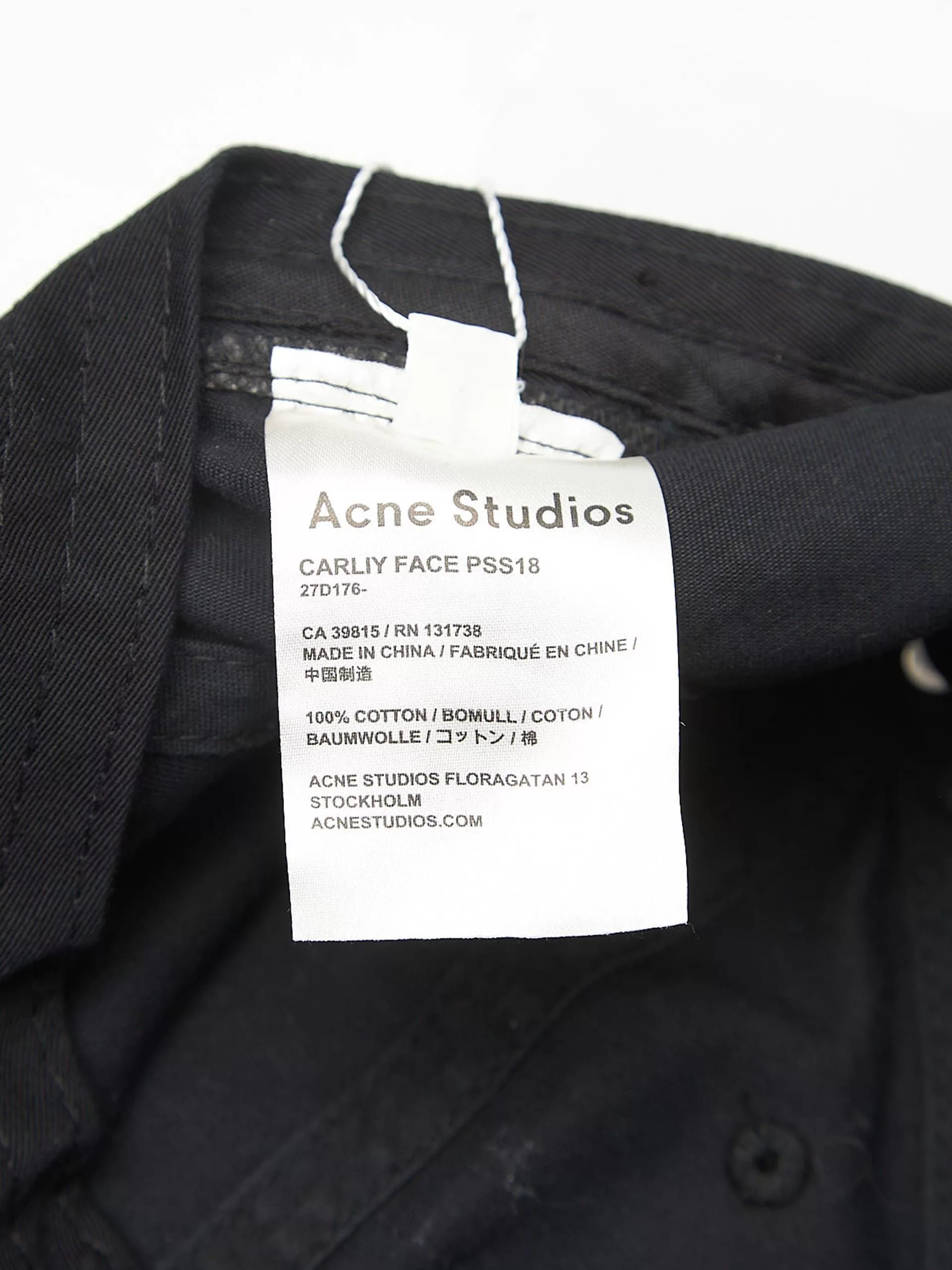 Acne Studios Hats Acne Studios Blue and Black Logo Patched Cotton Cap