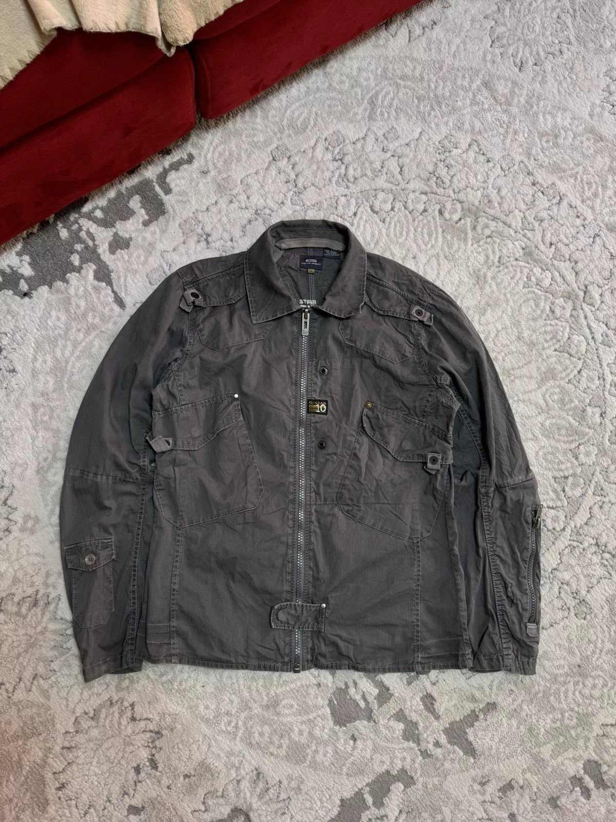 G-Star Light Jackets G-Star × Vintage Vintage y2k G-star Raw multipocket shirt jacket XL Gray