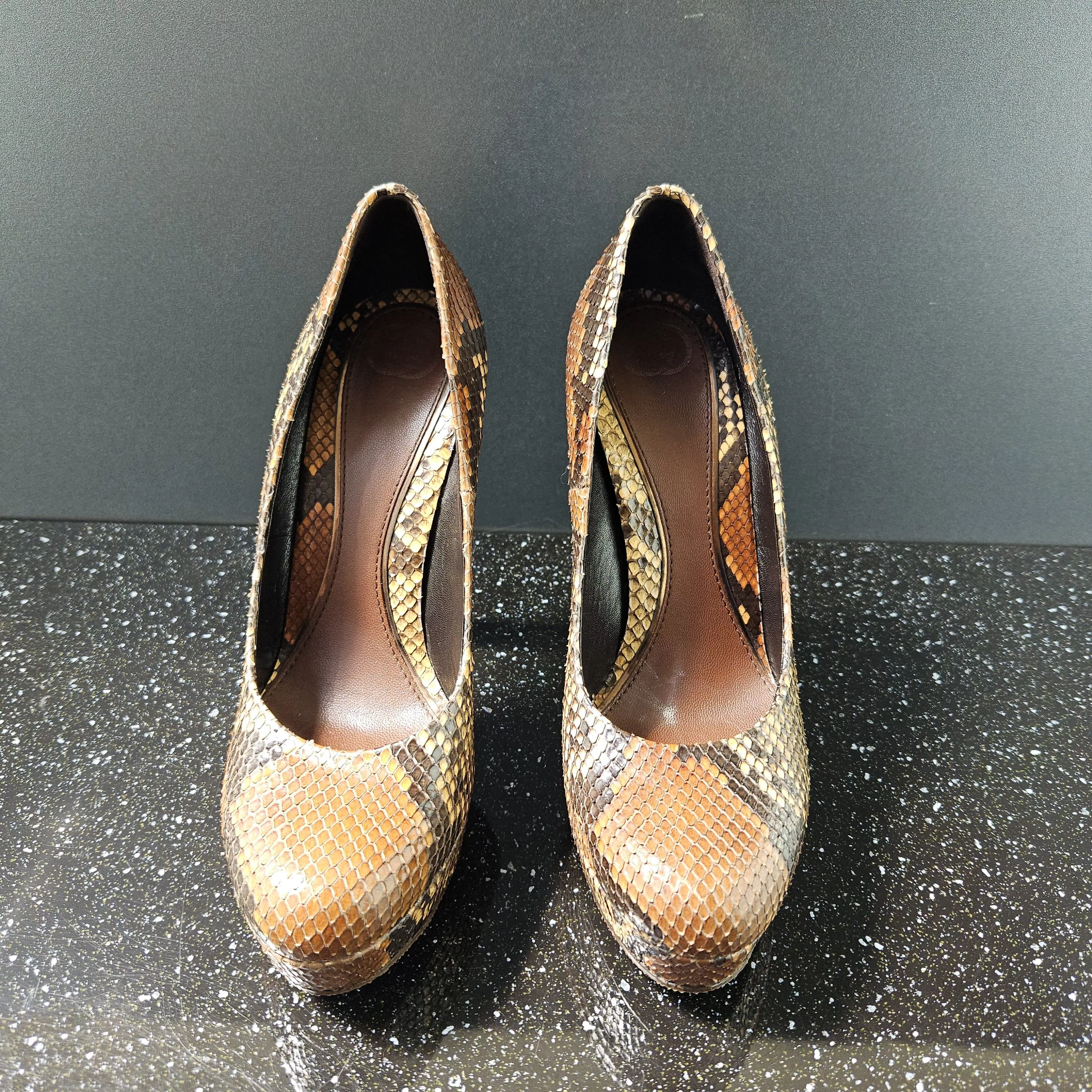 Gucci Heels Gucci Python Heels Sz 38 Gray